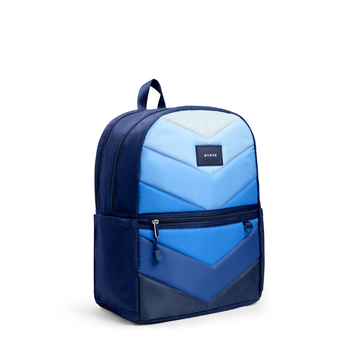 Kane Double Pocket Backpack | Blue Chevron