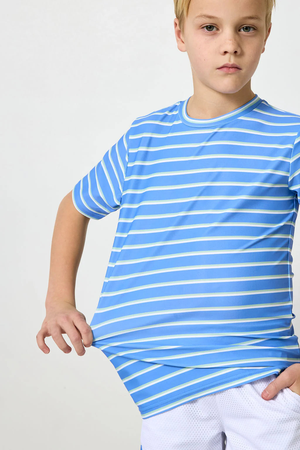 Baseline Stripe Practice T-Shirt | Sky Blue