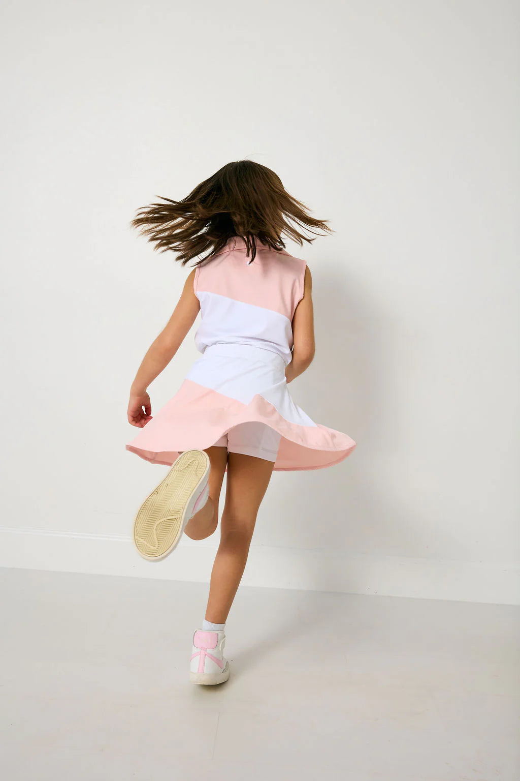 Half Court Tank | Pink and White