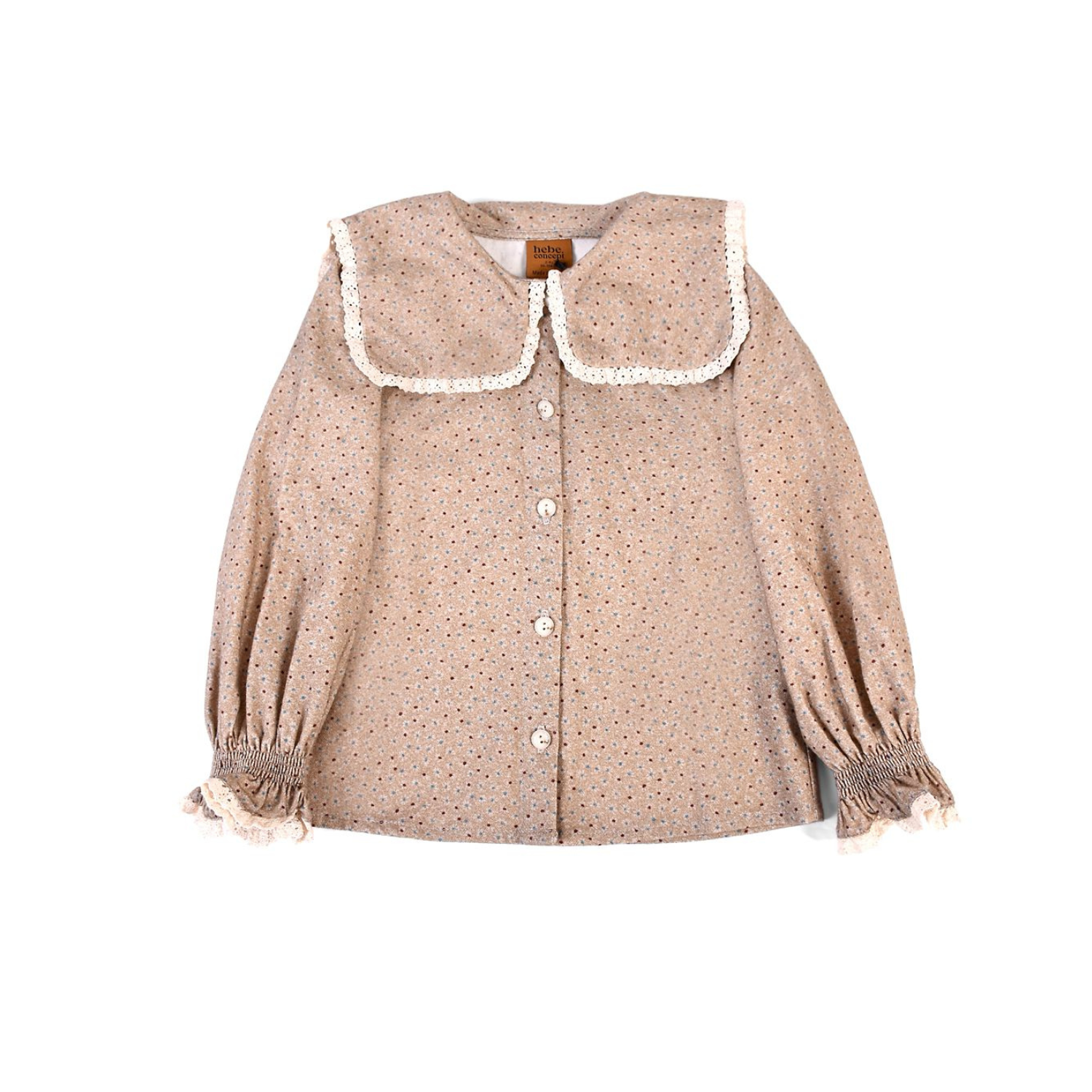 Twill Blouse | Beige Floral Print