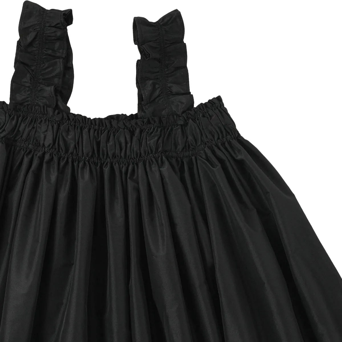 Taffeta Frill Dress | Black