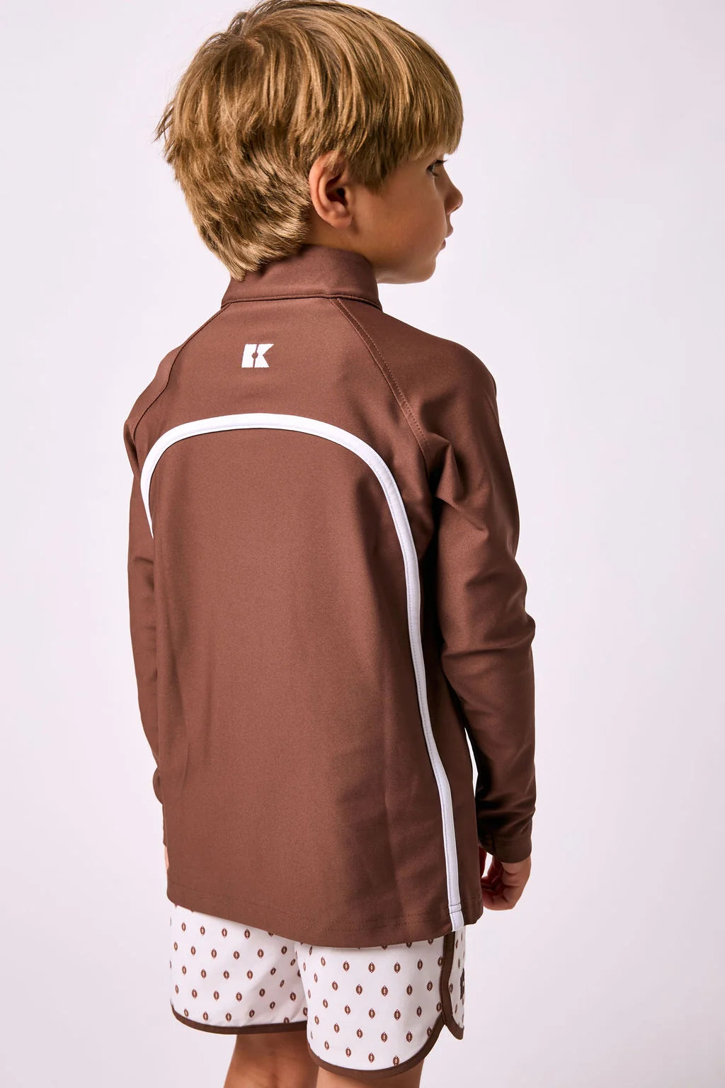 Retro Half-zip Top | Brown