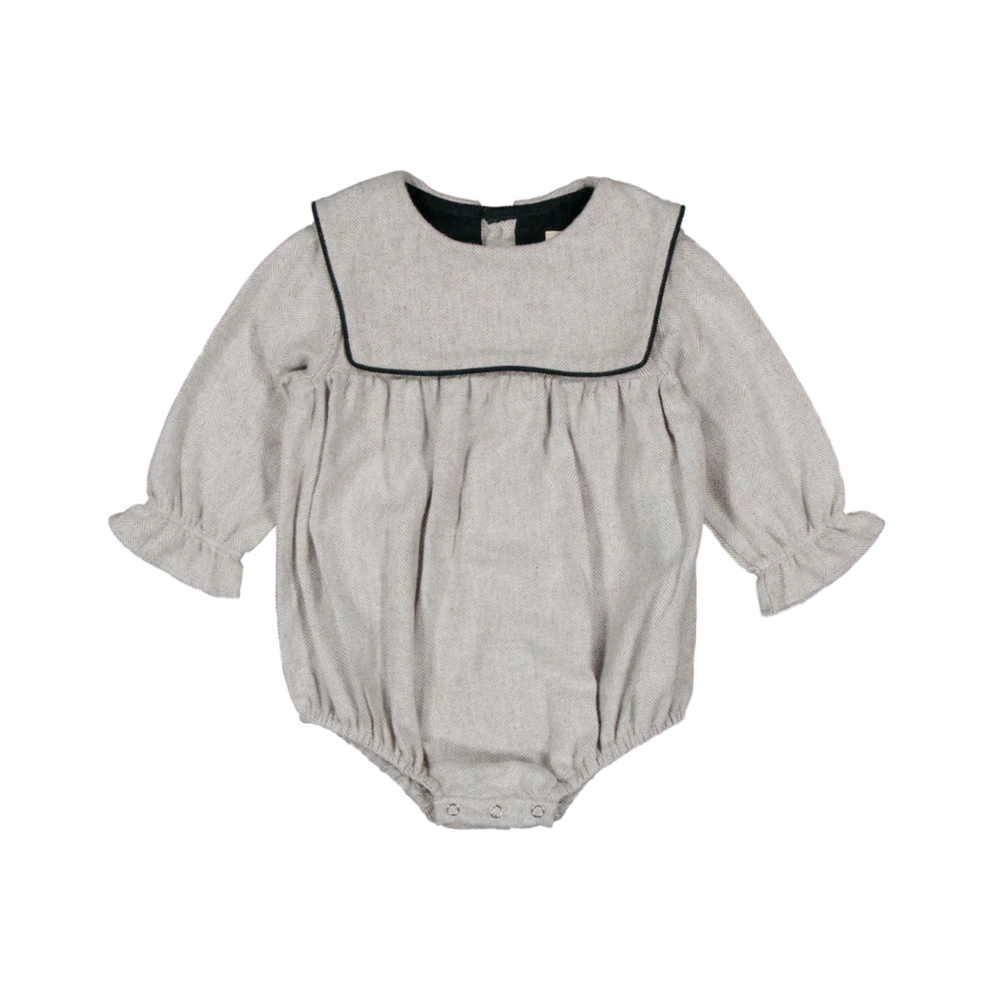 Sisi Romper | Grey Chevron