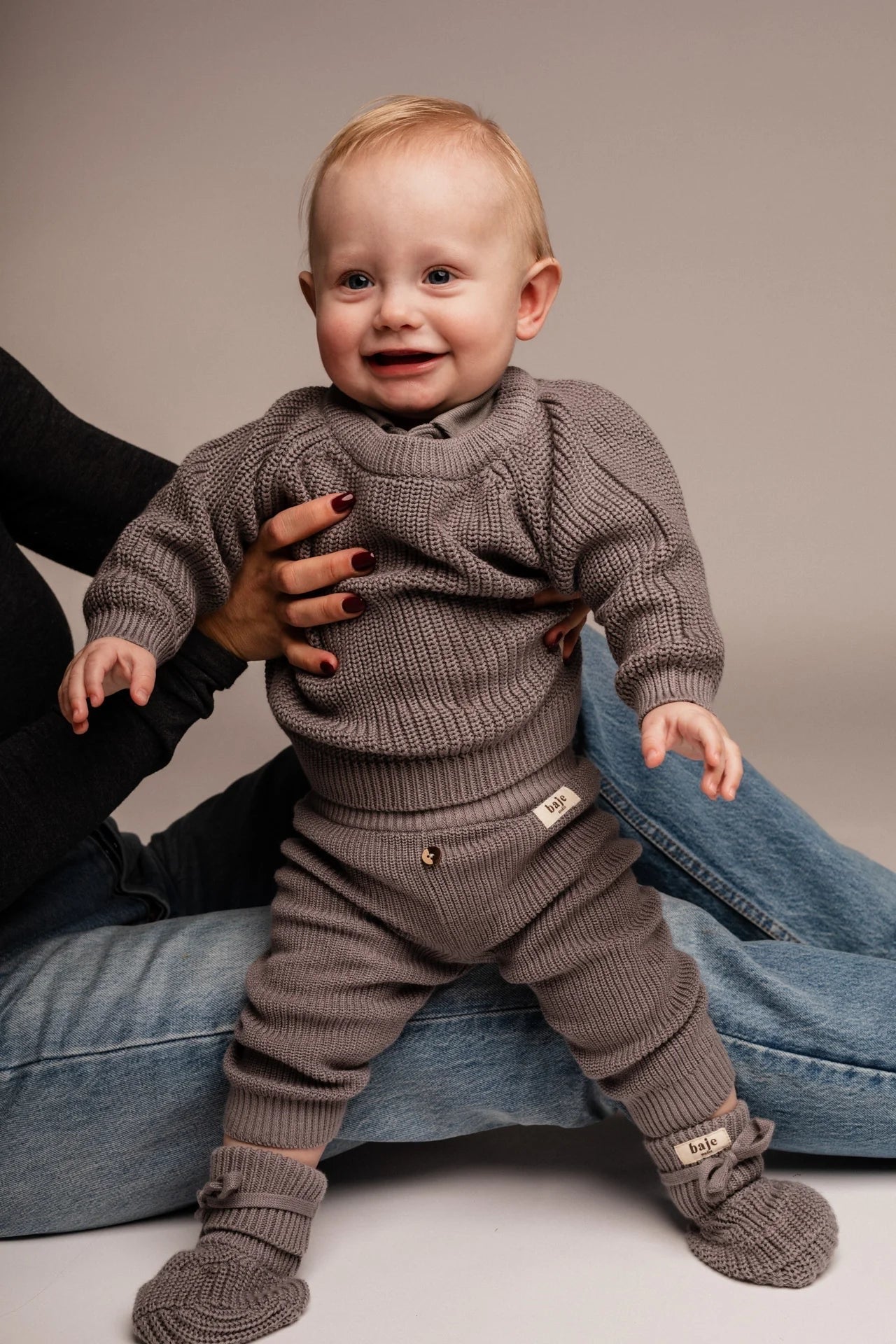 Santis Baby Sweater Set | Grey Steel