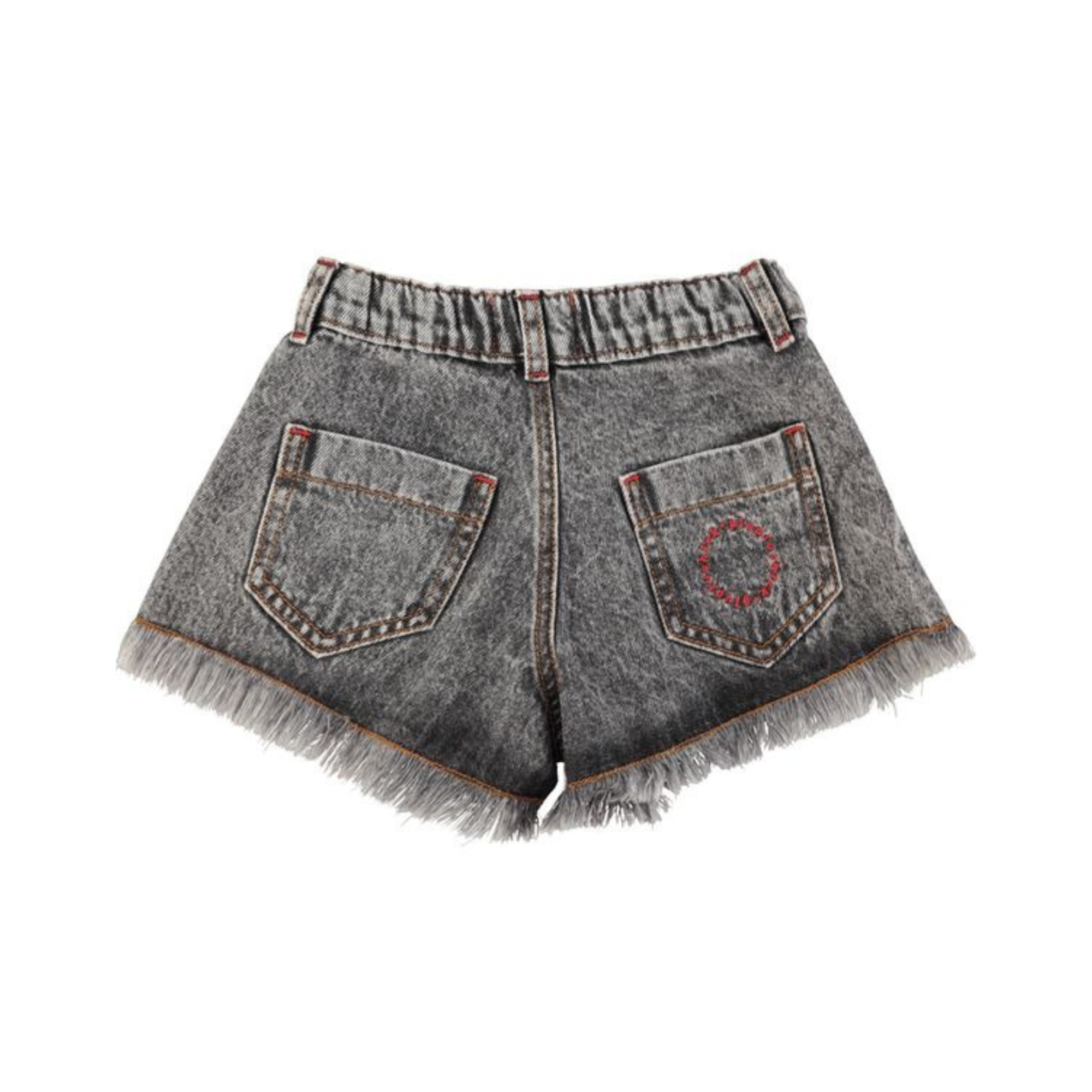 Fringed Shorts | Washed Black Denim