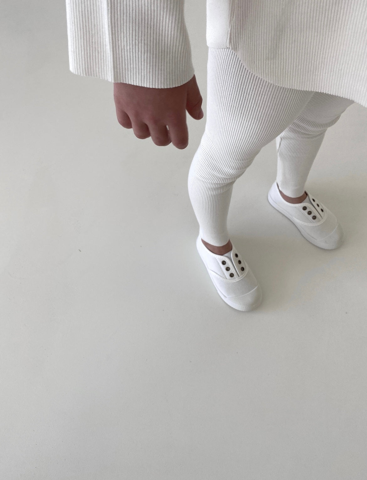 Rib Cardigan Set | White