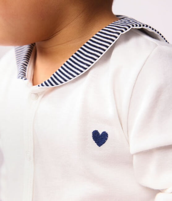 Baby Pyjamas Sailor Collar | Marshmallow White