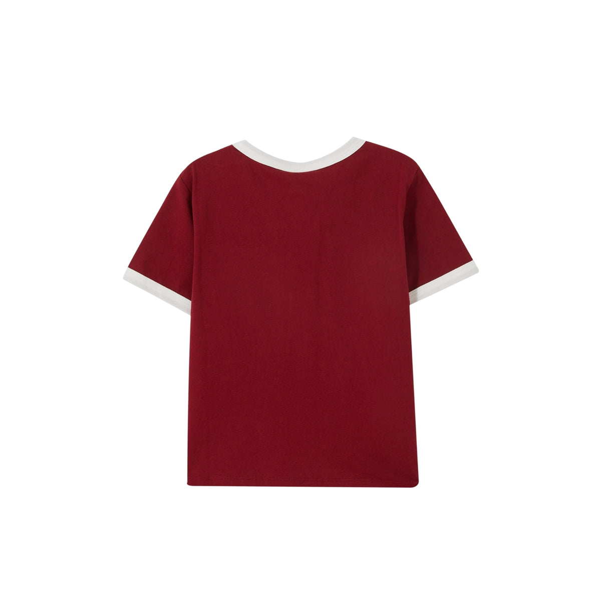 Logo Embroidered Ringer T-shirt | Maroon