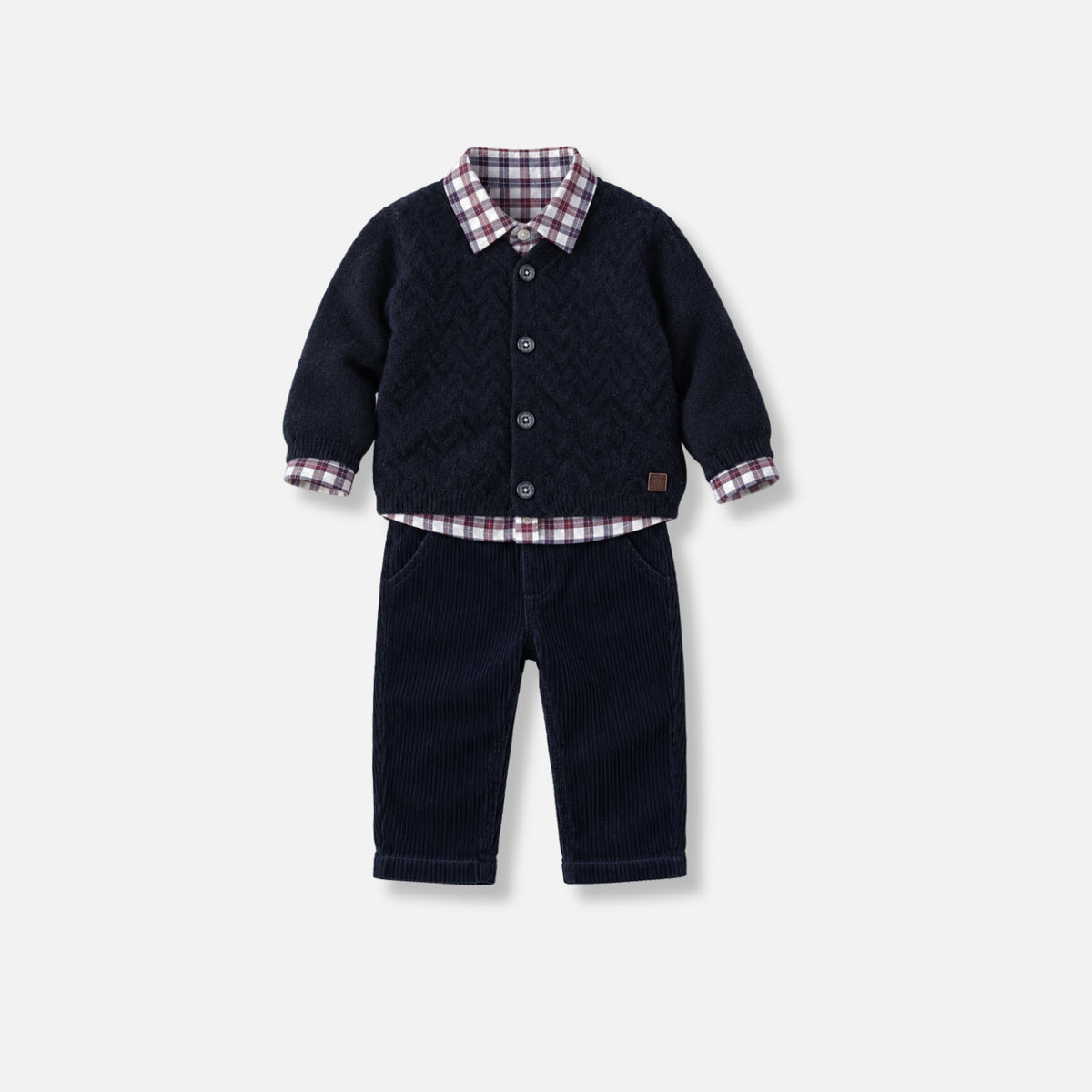 Braided Knitwear Cardigan | Navy