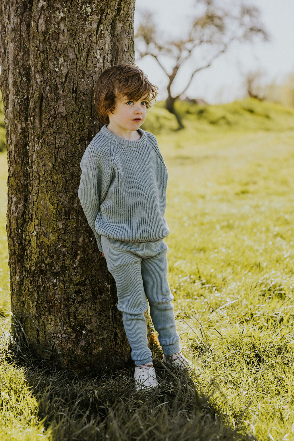 Knitted Leggings Fine Rib | Whale Blue