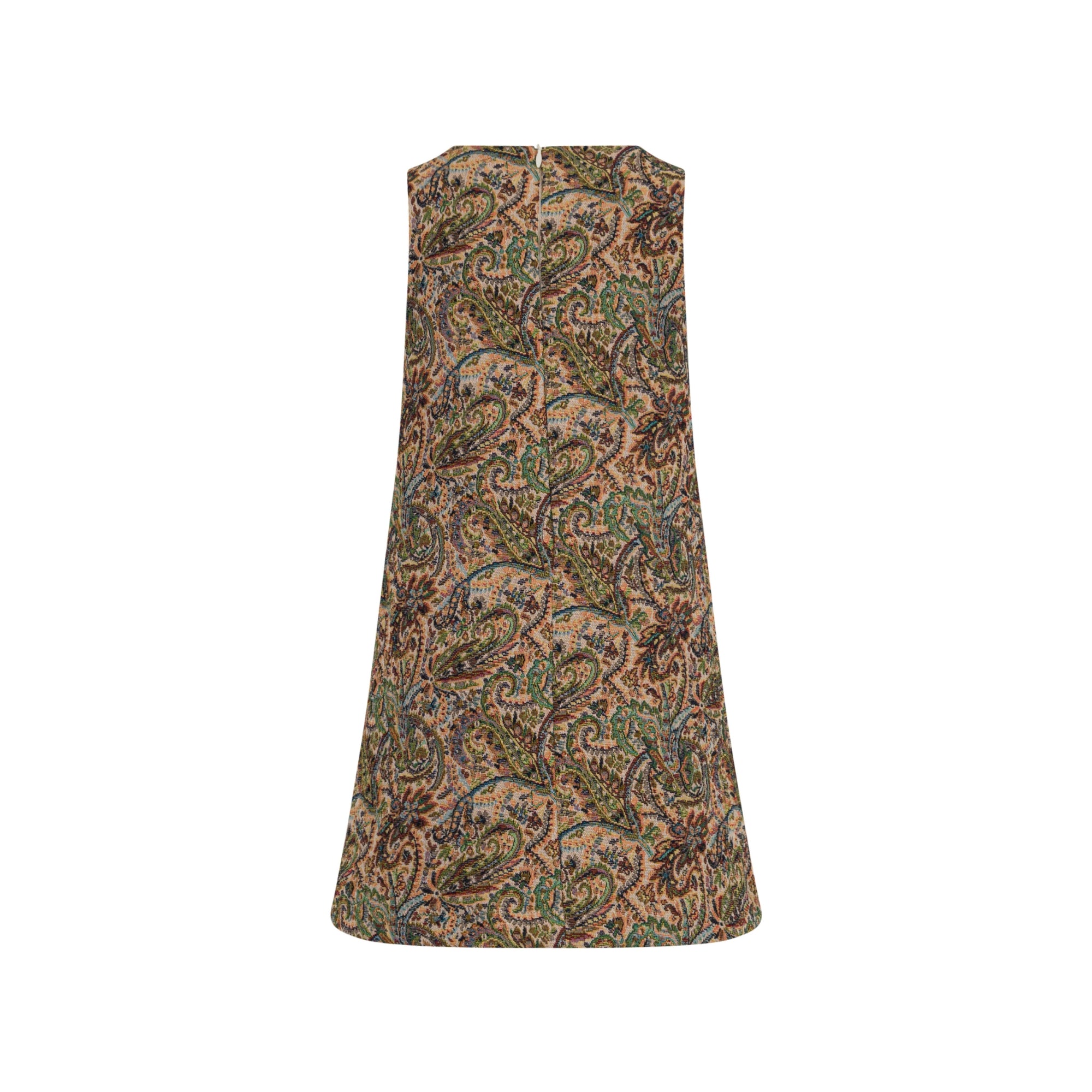 Jacquard Fabric Tunic Dress | Beige