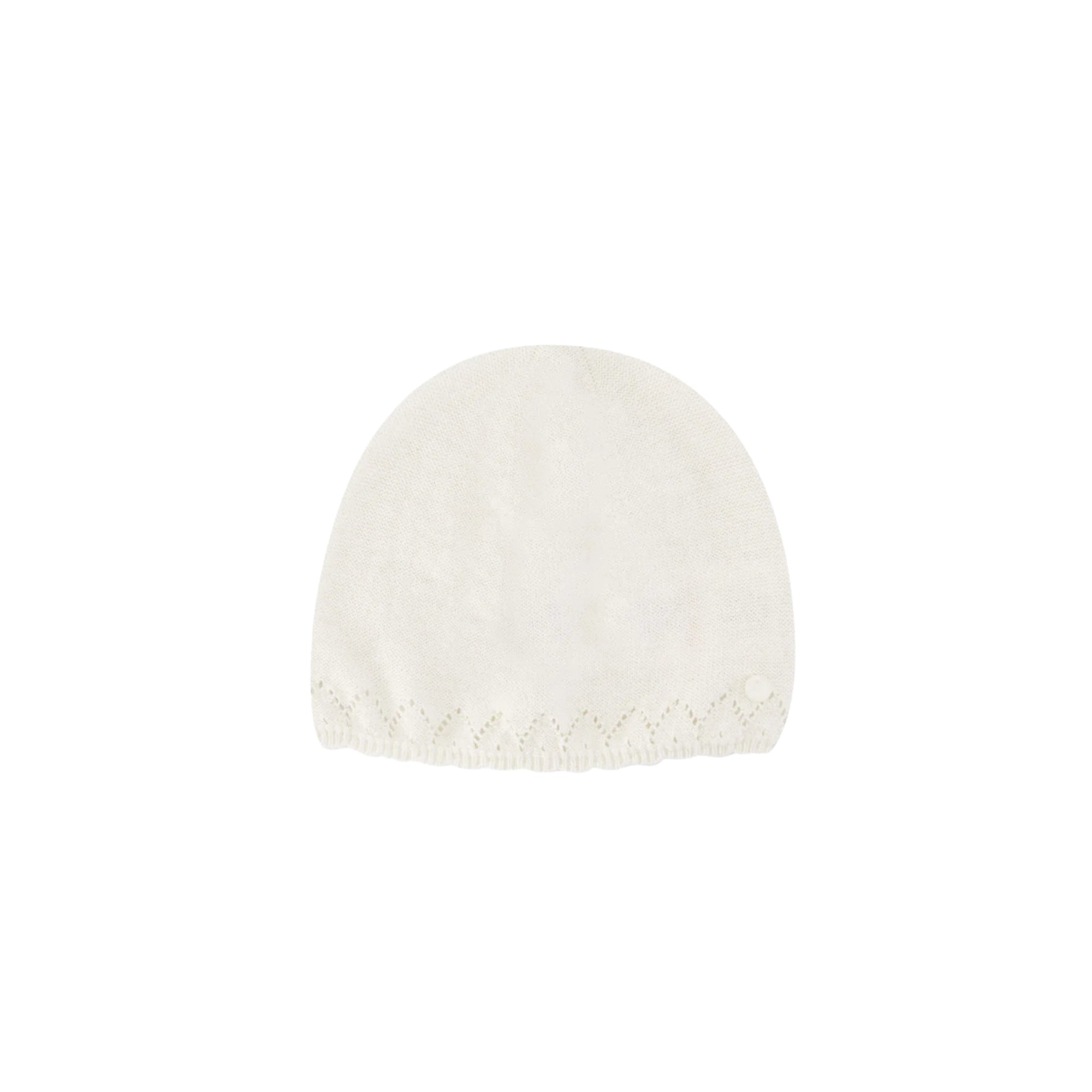 Openwork Knit Beanie | Ecru