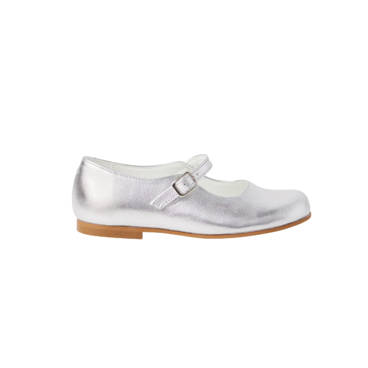 Leather Mary Jane Shoes | Silver