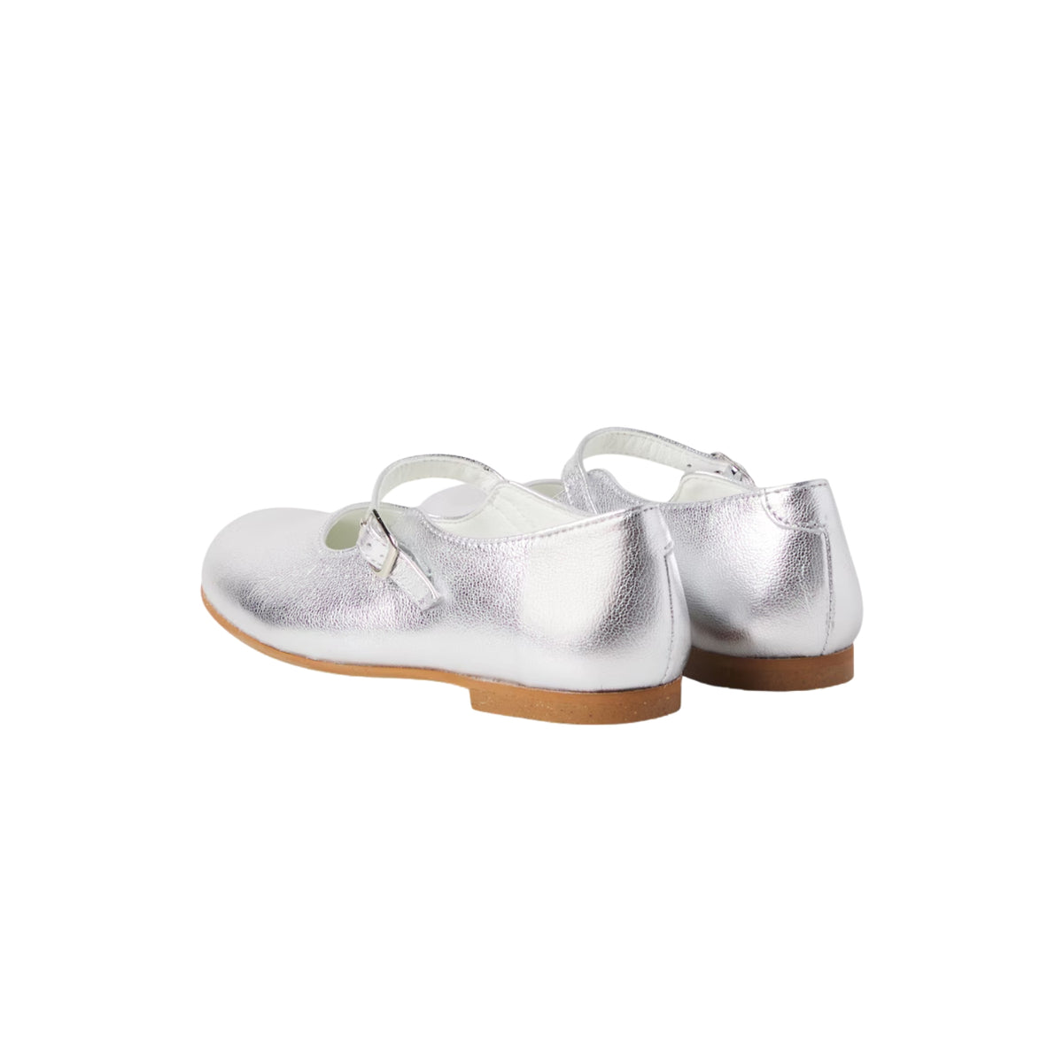 Leather Mary Jane Shoes | Silver
