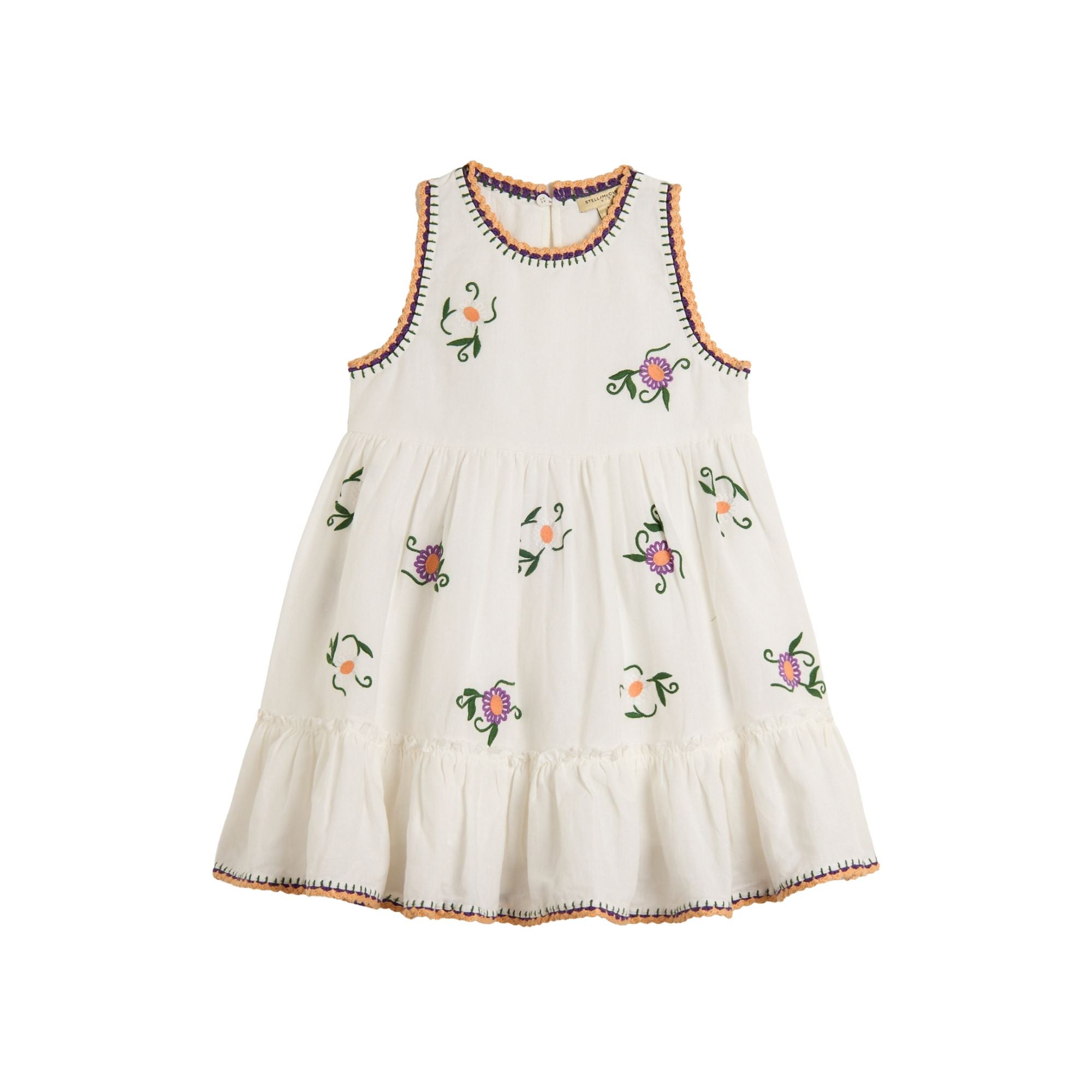 Embroidered Sleeveless Dress | Ivory