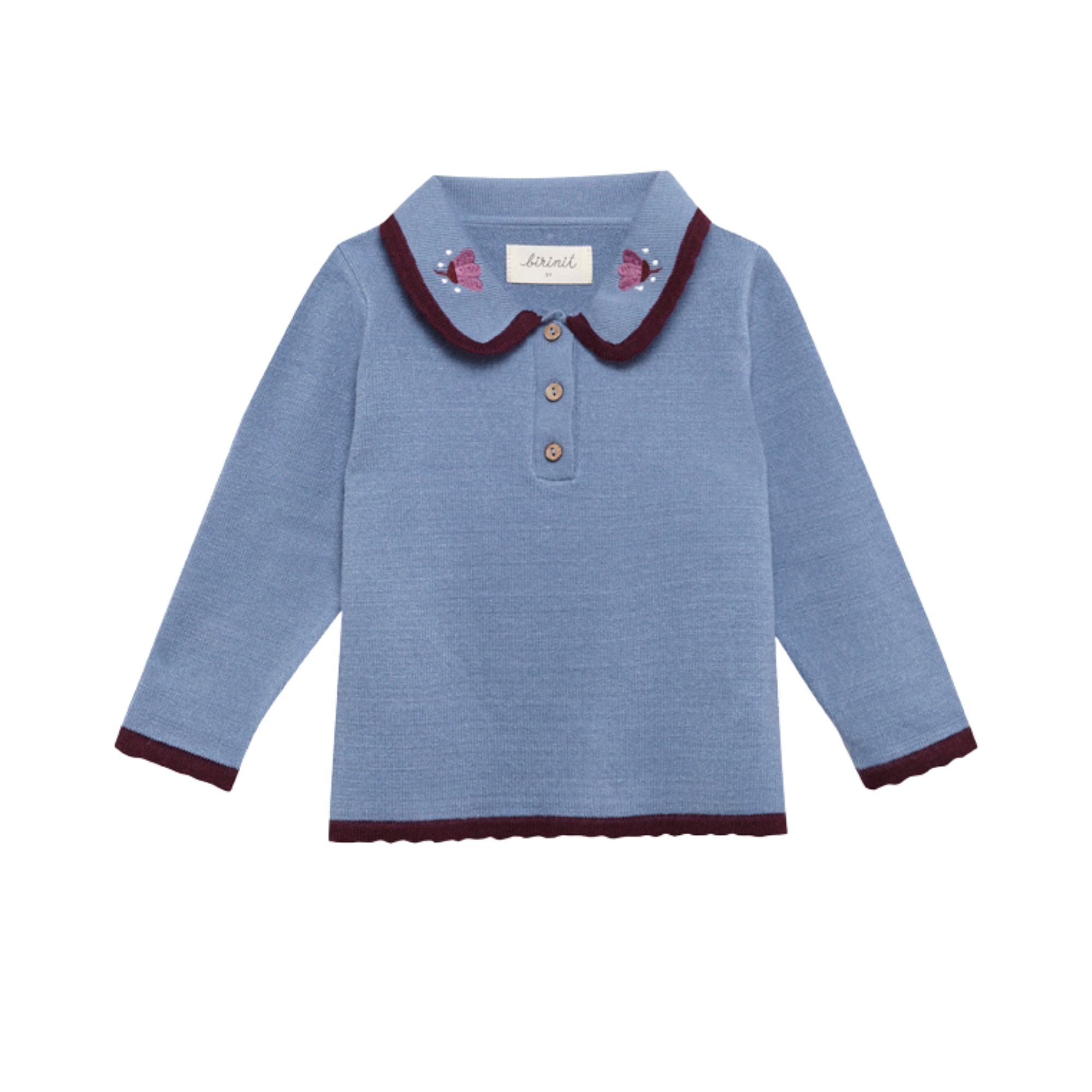 Knit Embroidered Sweater | Stone