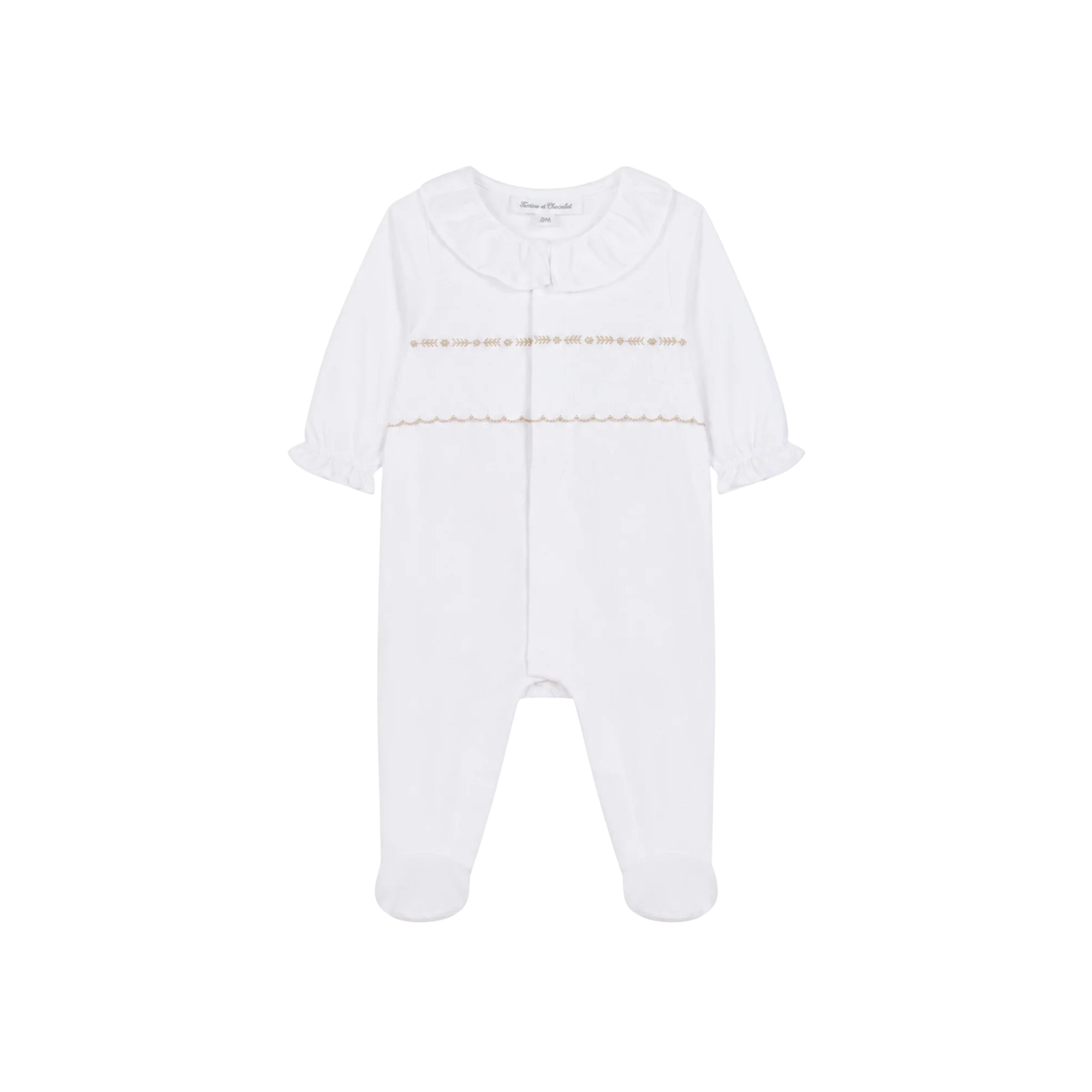 Peter Pan Collar Romper | White
