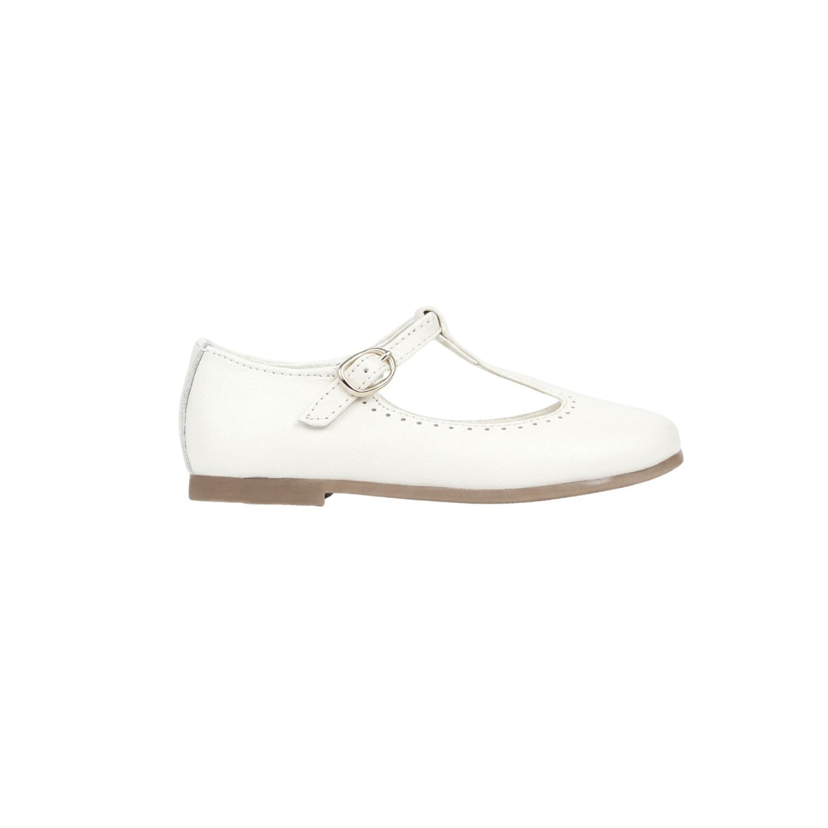 Leather T-Bar Shoes | Ivory