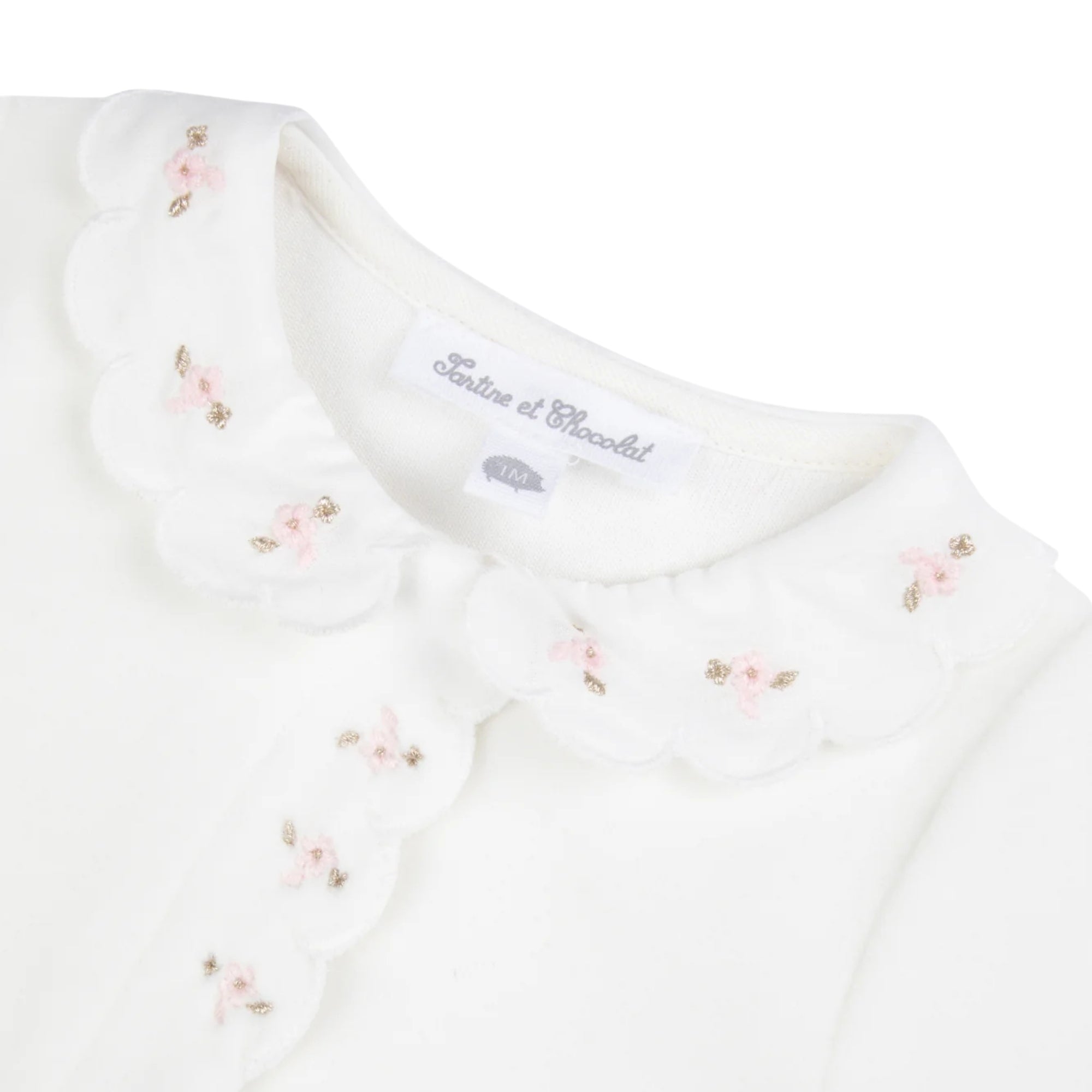 Scalloped Peter Pan Collar Romper | Ecru