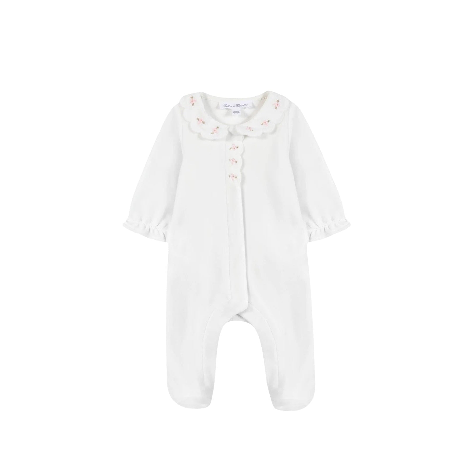 Scalloped Peter Pan Collar Romper | Ecru
