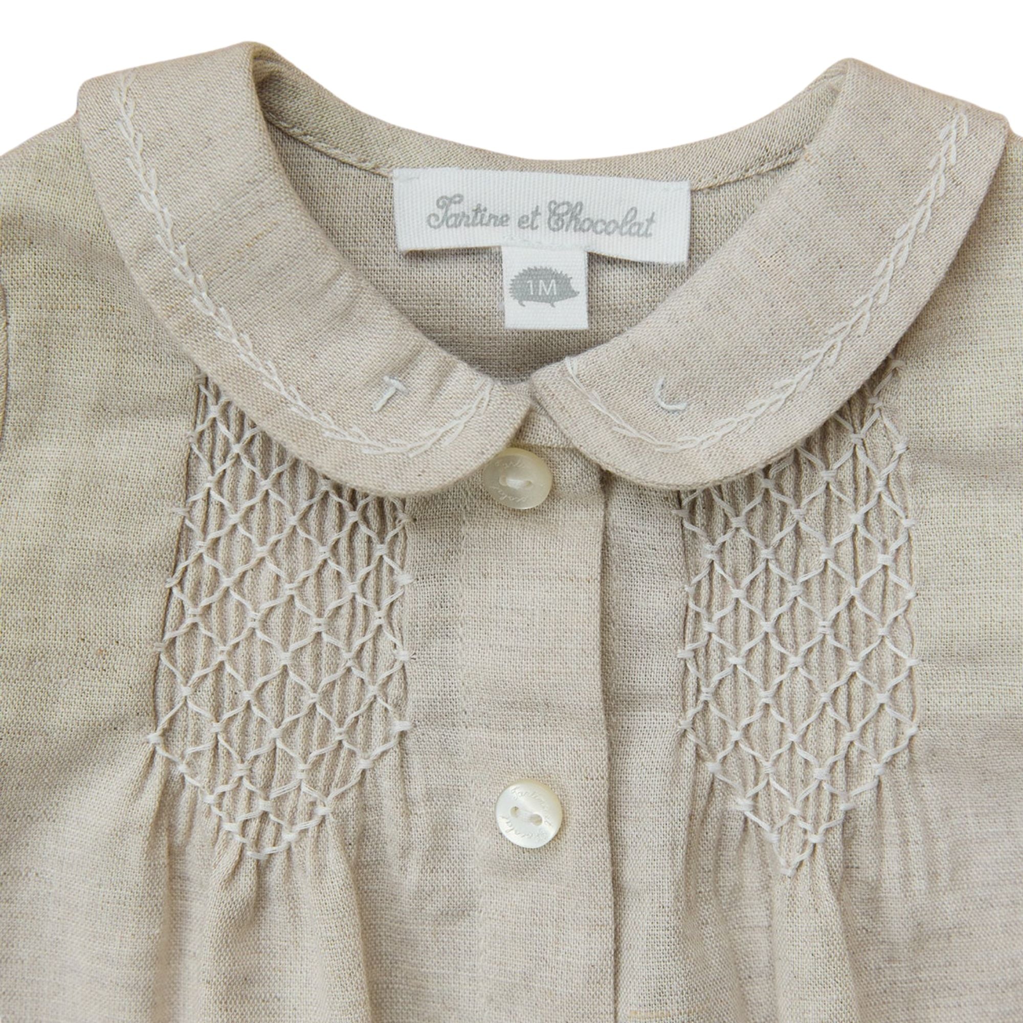 Peter Pan Collar Romper | Beige