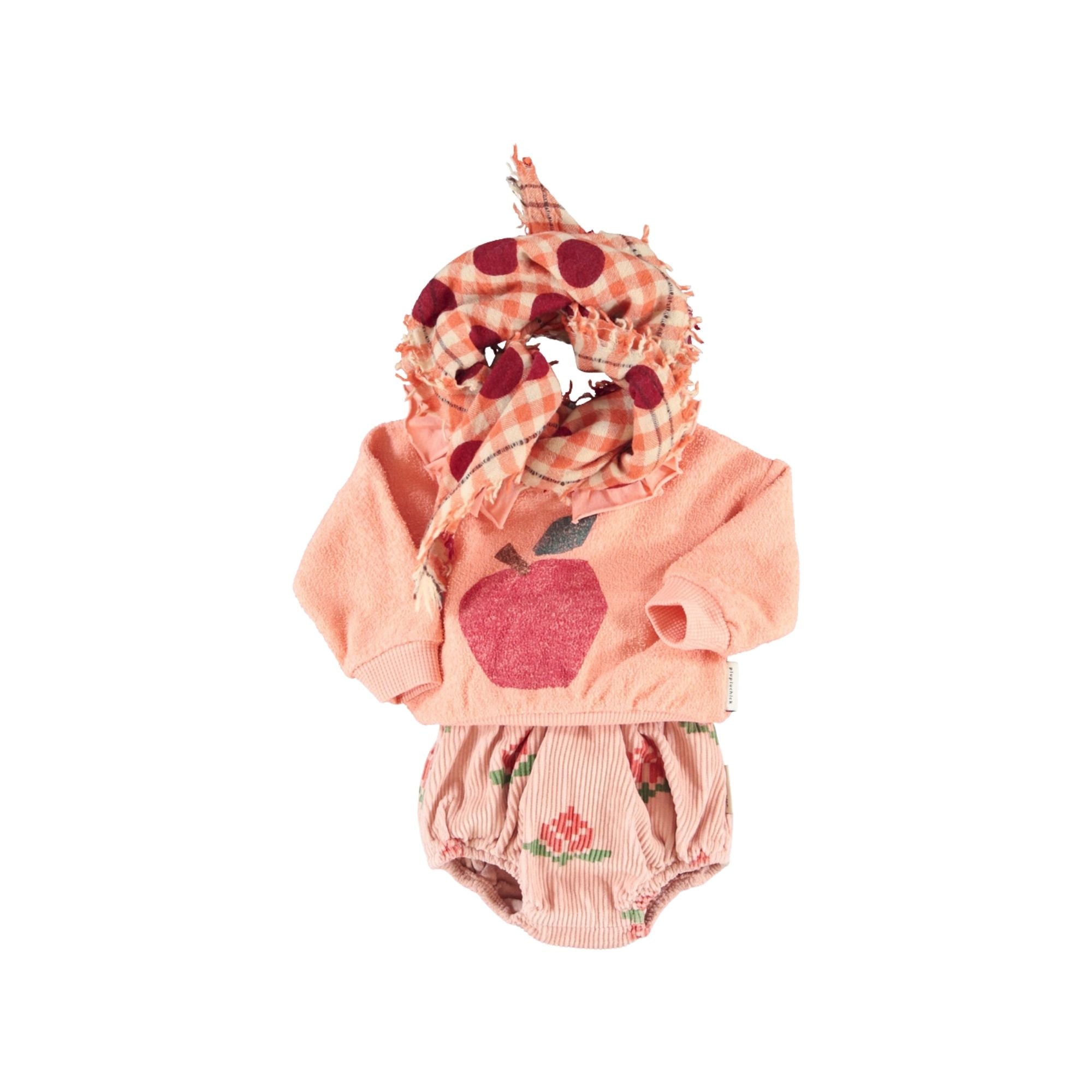 Sweatshirt | Pink with Apple Print