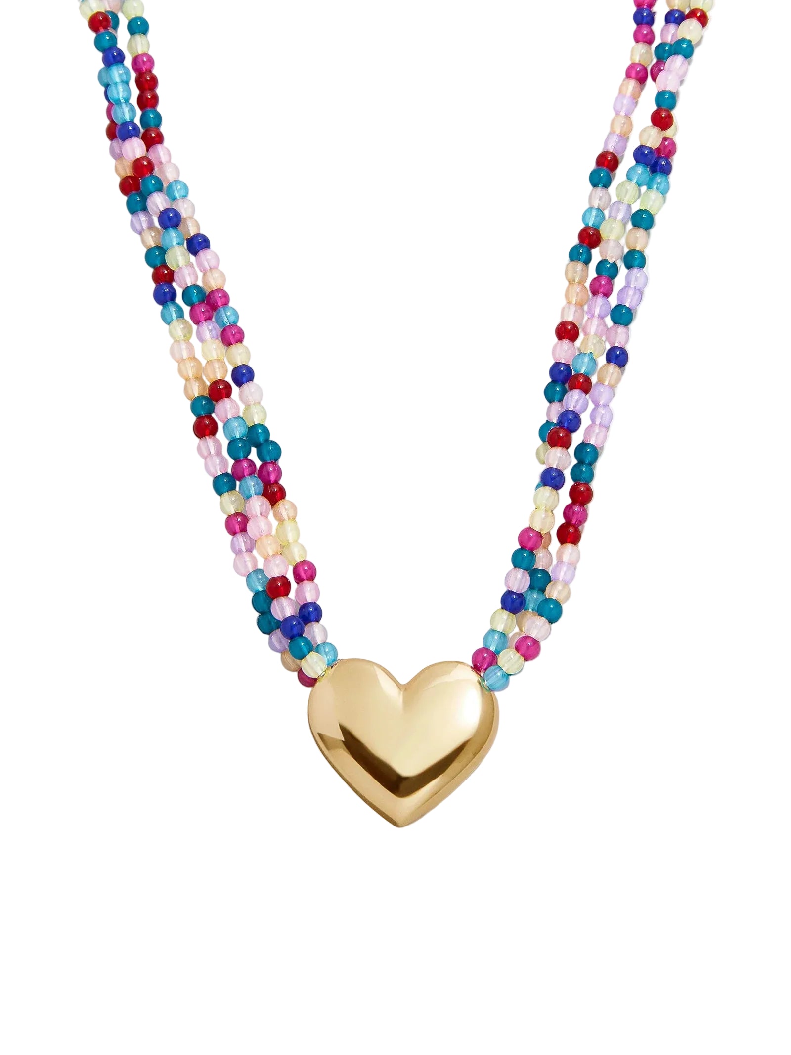 Millie Bubble Heart Necklace | Multi Beads