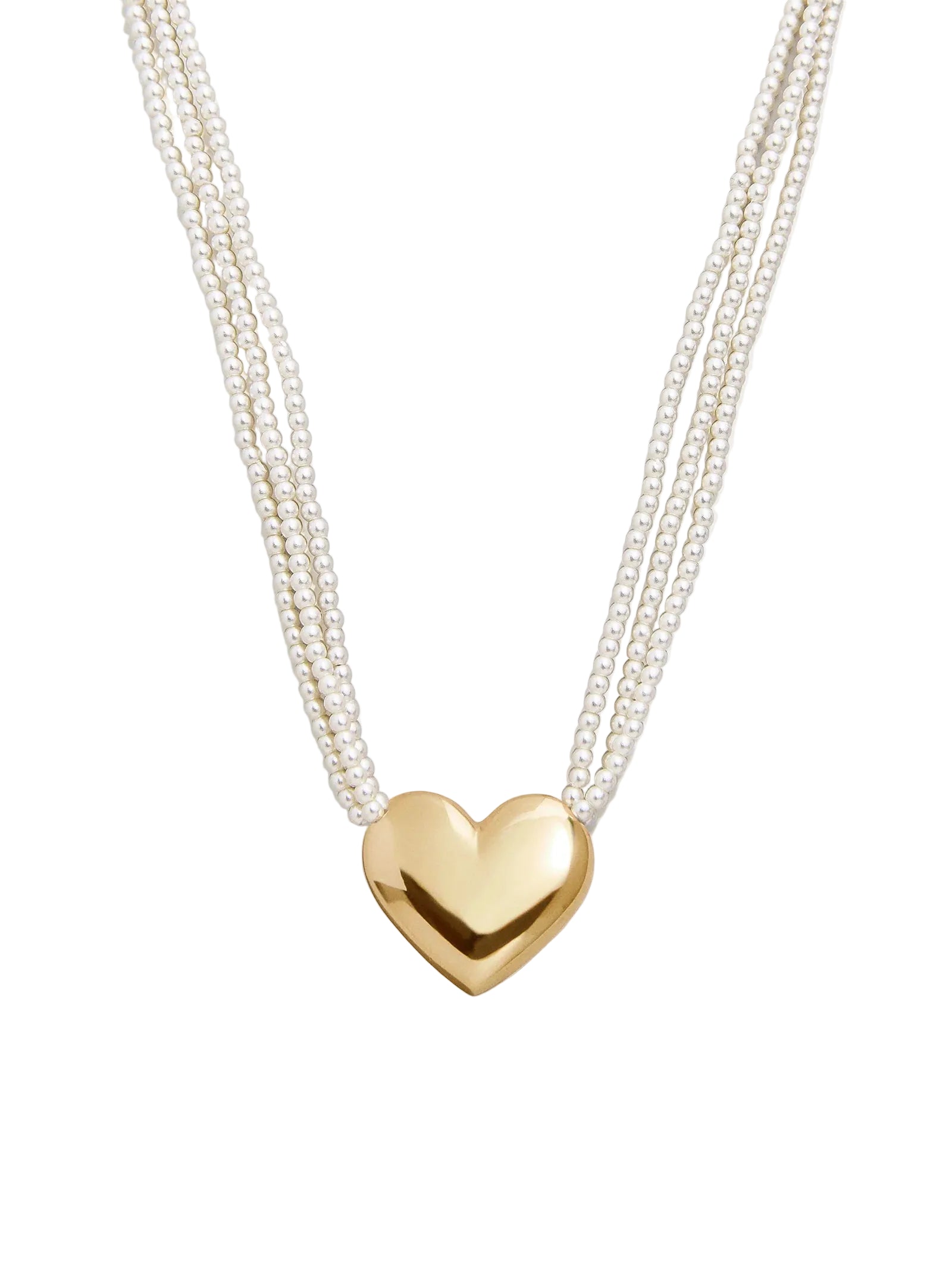 Millie Bubble Heart Necklace | Pearl