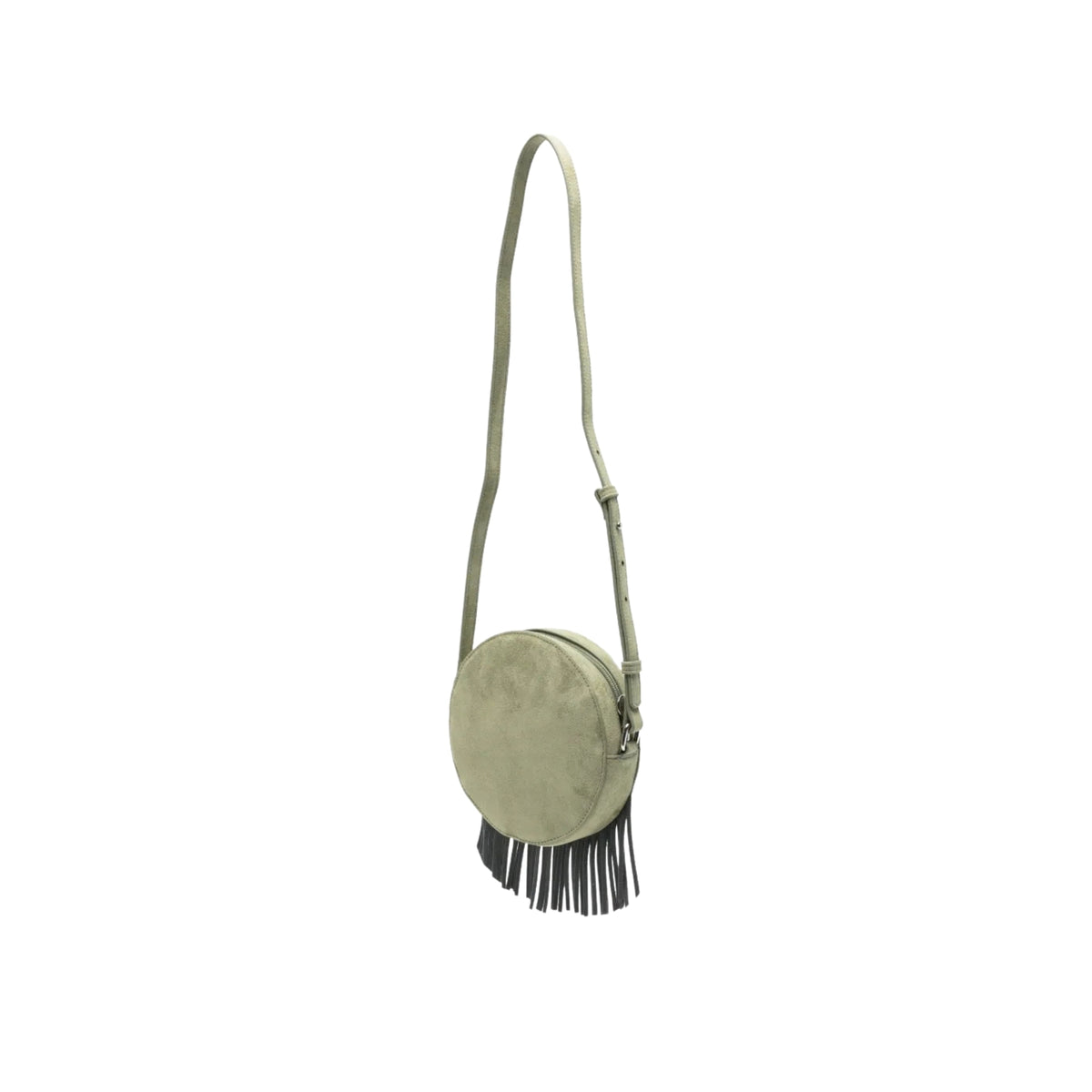 Fringe Trim Embroidered Bag | Green