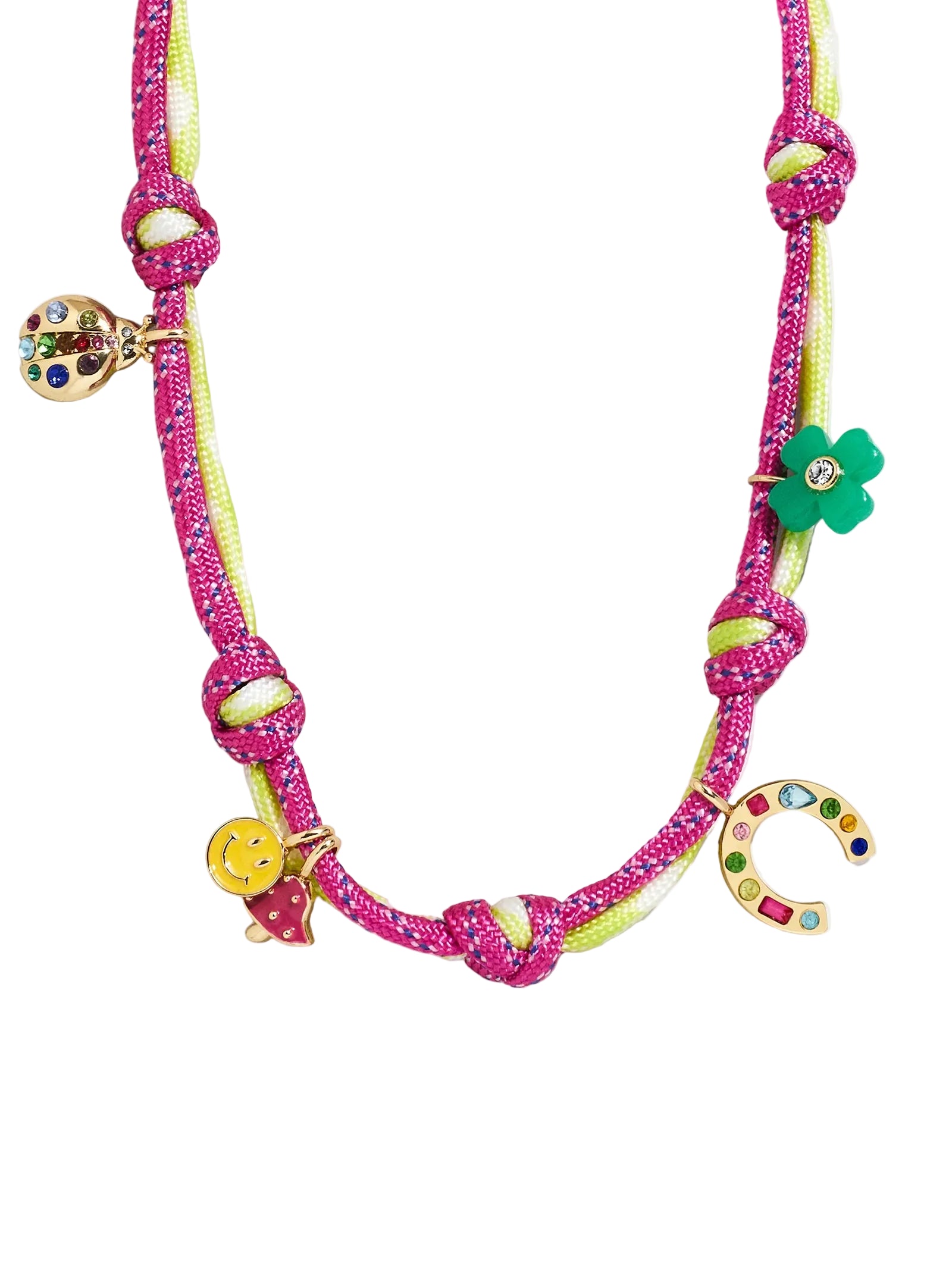 Knotty But Nice Charm Necklace | Pink