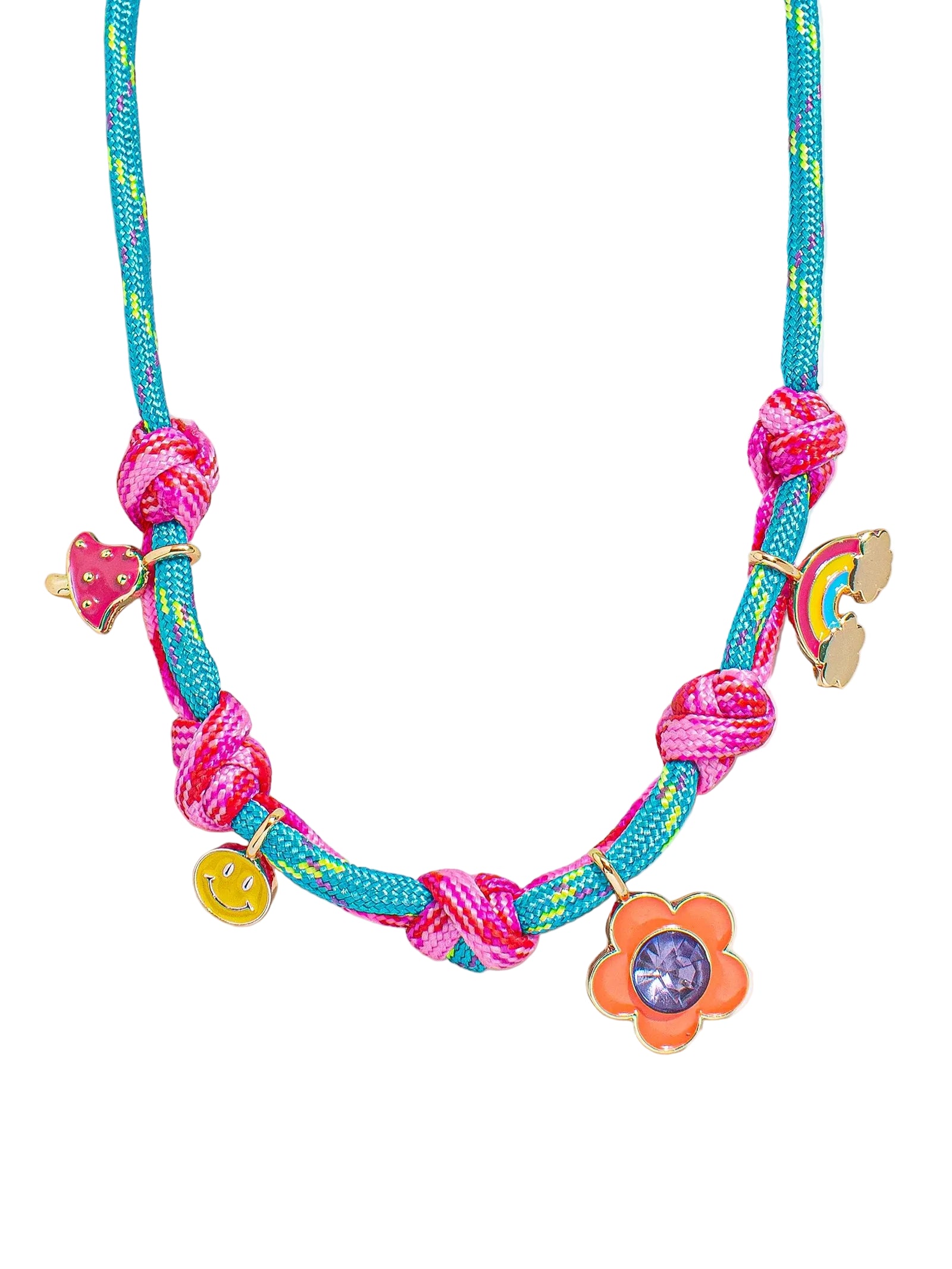 Knotty But Nice Charm Necklace | Blue