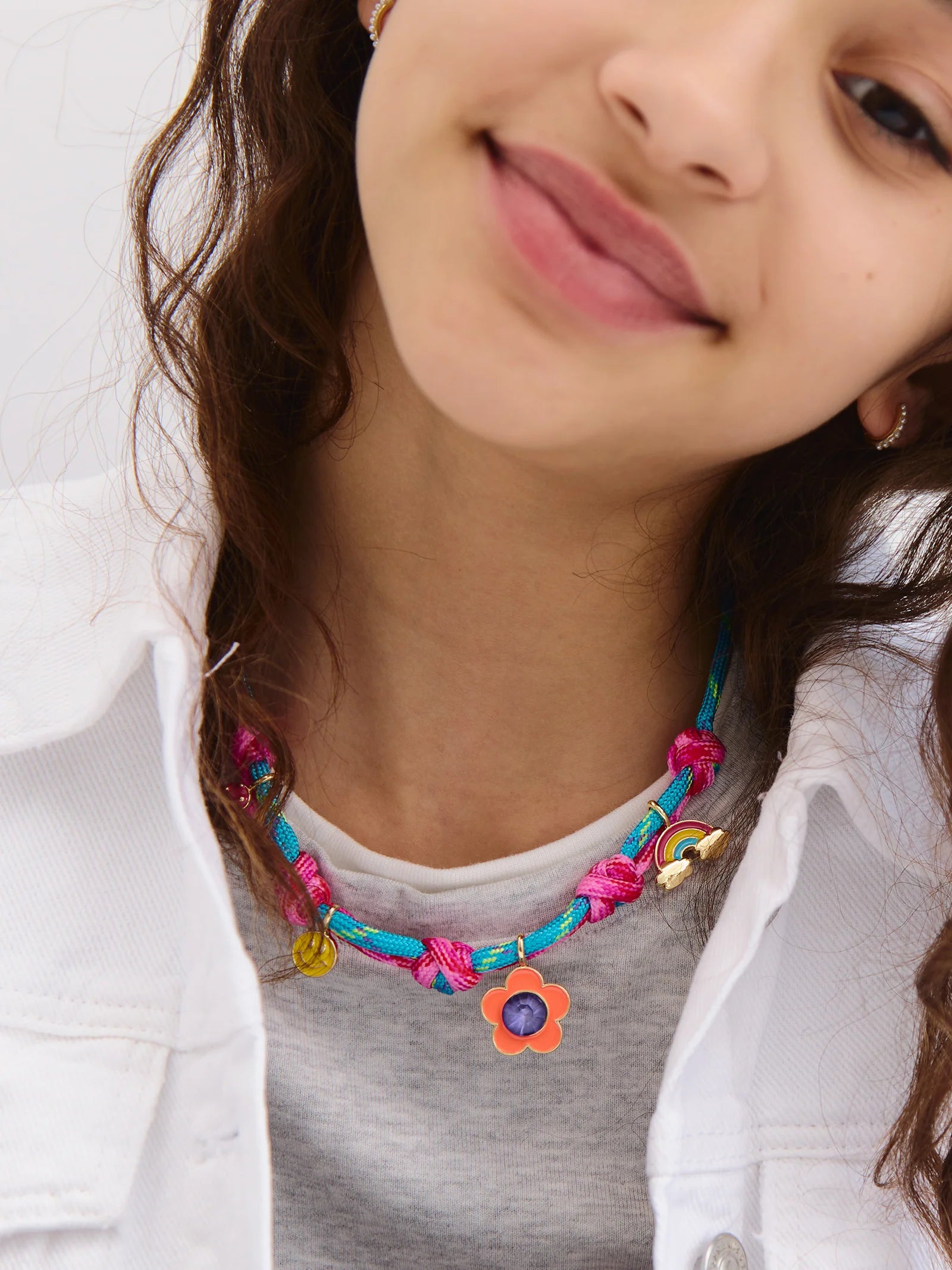 Knotty But Nice Charm Necklace | Blue