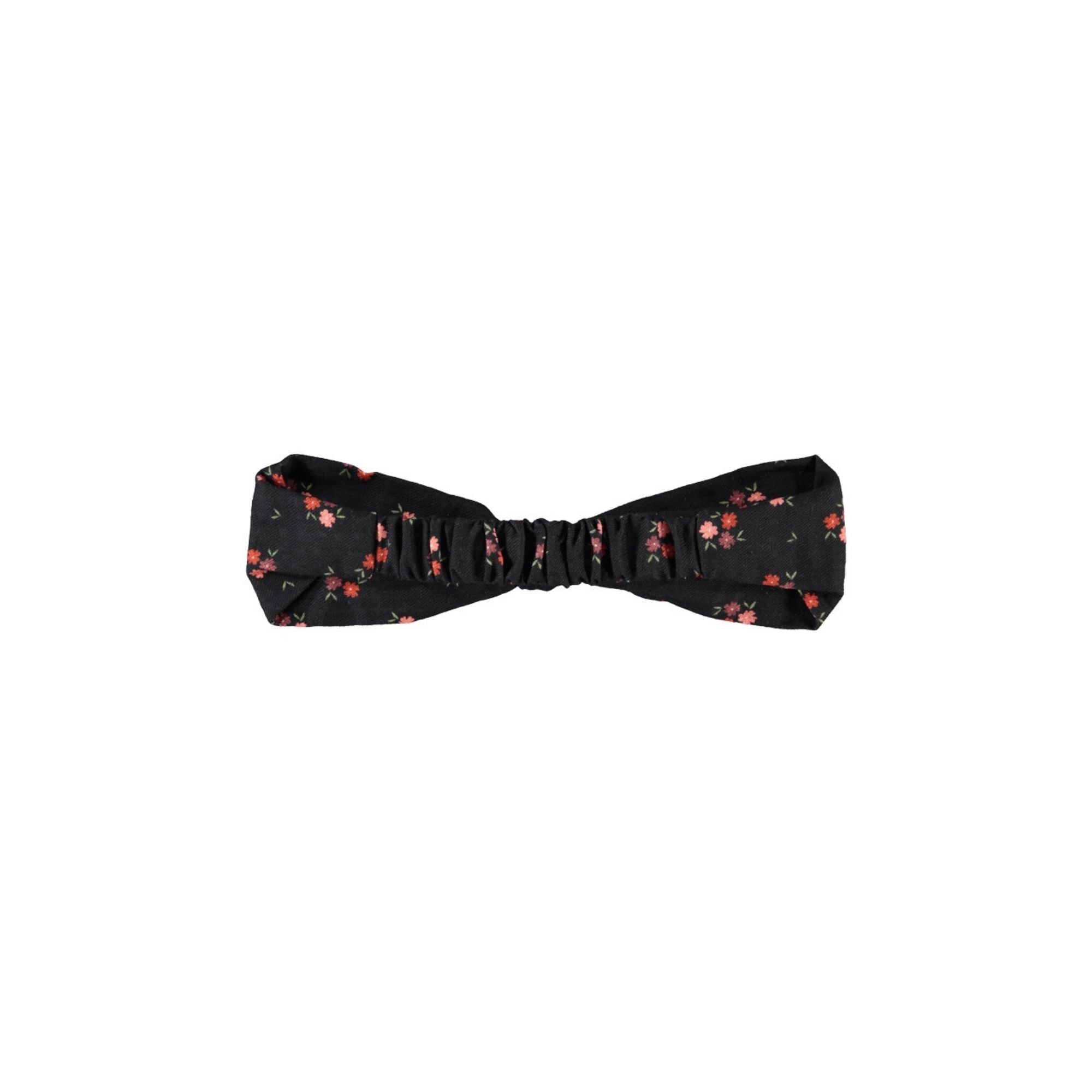 Bow Headband | Black with Flowers