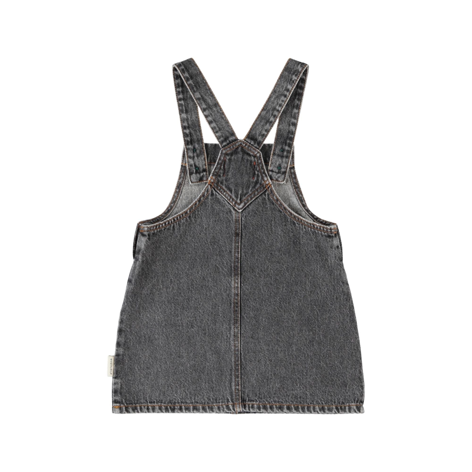 Short Dress | Washed Black Denim