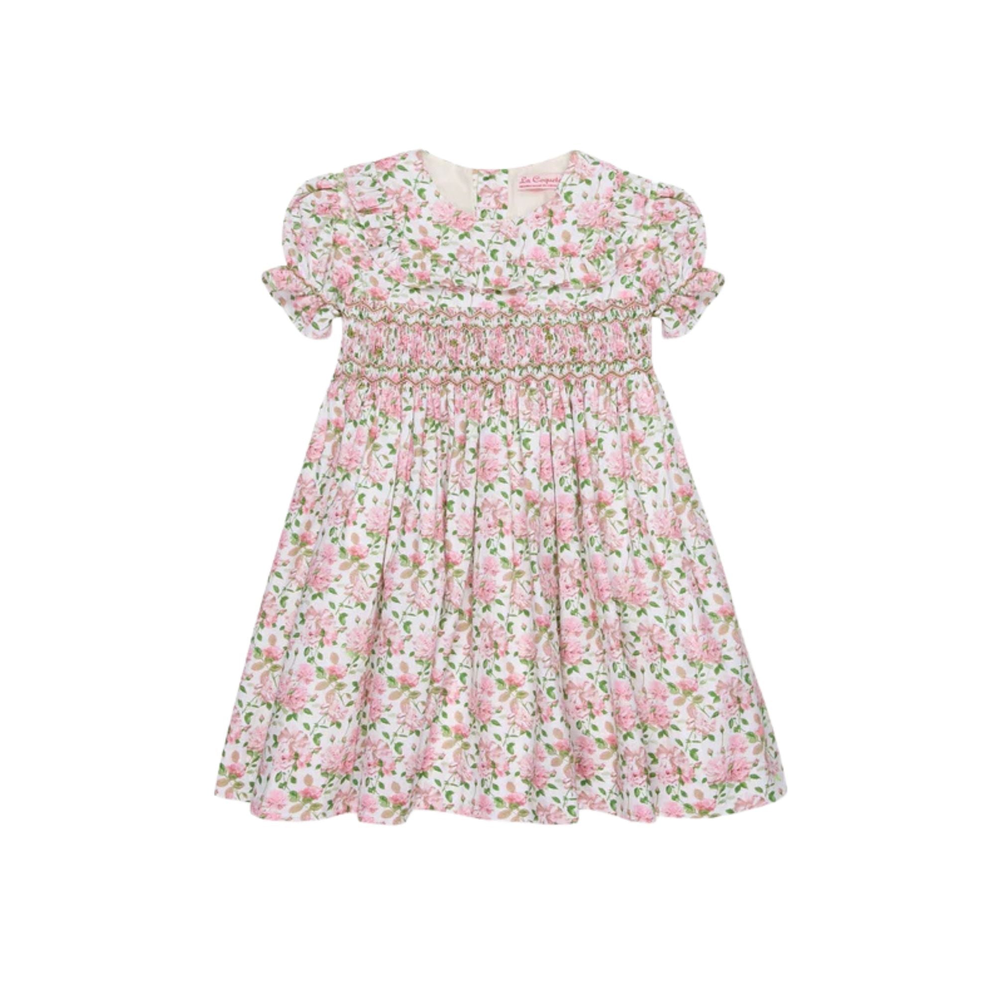 Silvana Girl Hand-Smocked Dress | Ivory Floral