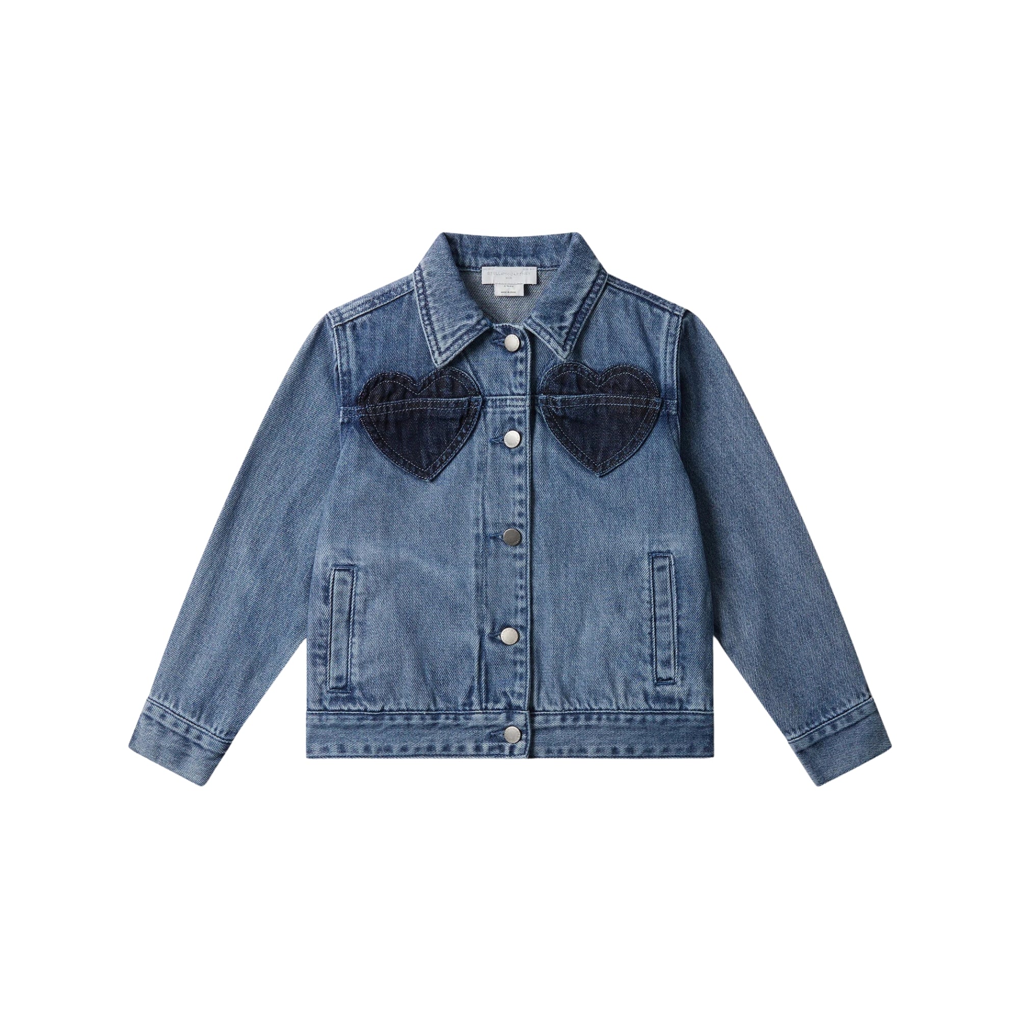 Patch Appliqué Denim Jacket | Air Force Blue