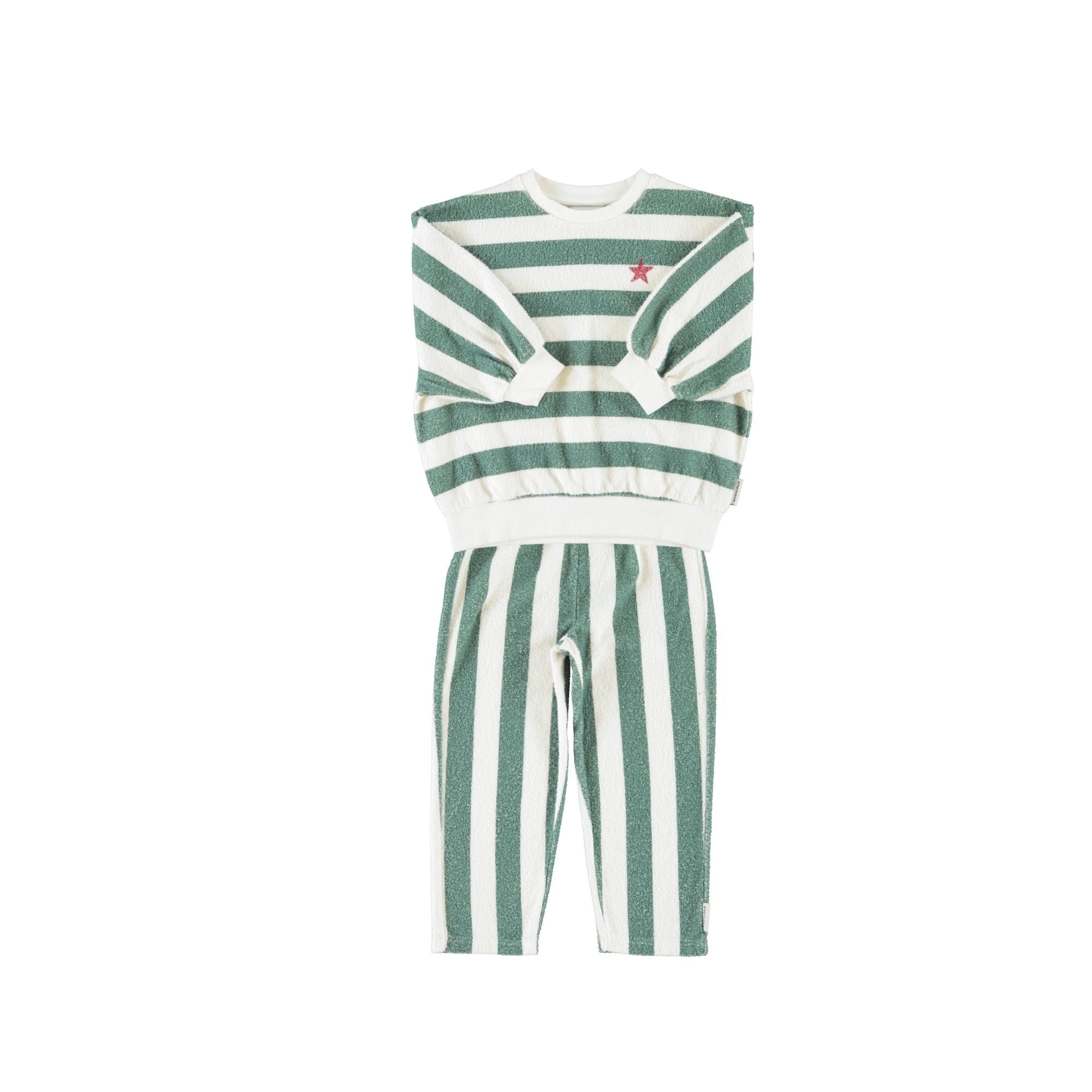 Sweatshirt Set | Ecru & Green Stripes