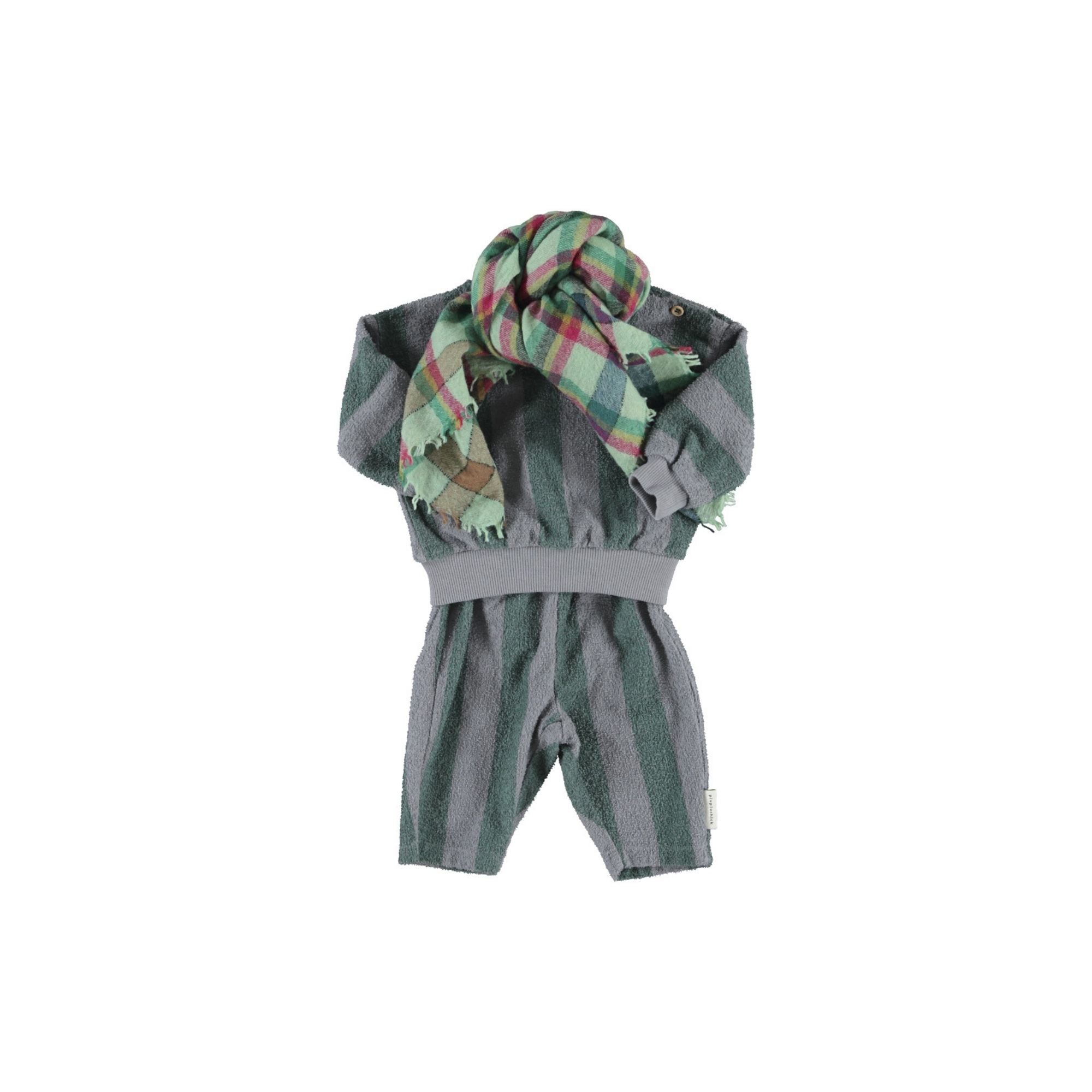 Sweatshirt Set | Grey & Green Stripes