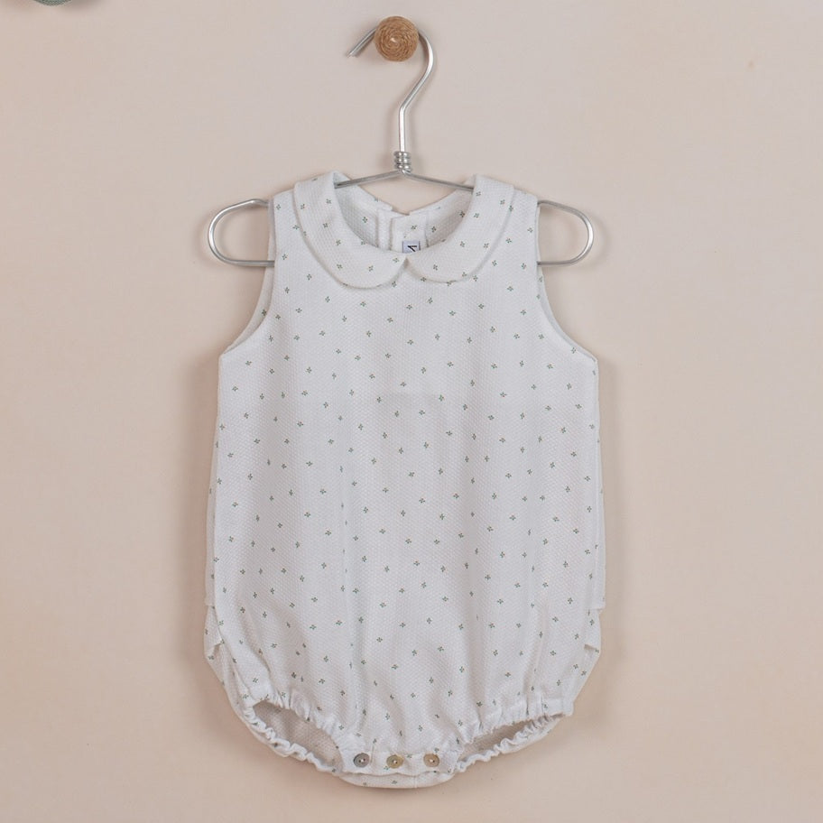 Piqué Romper | White