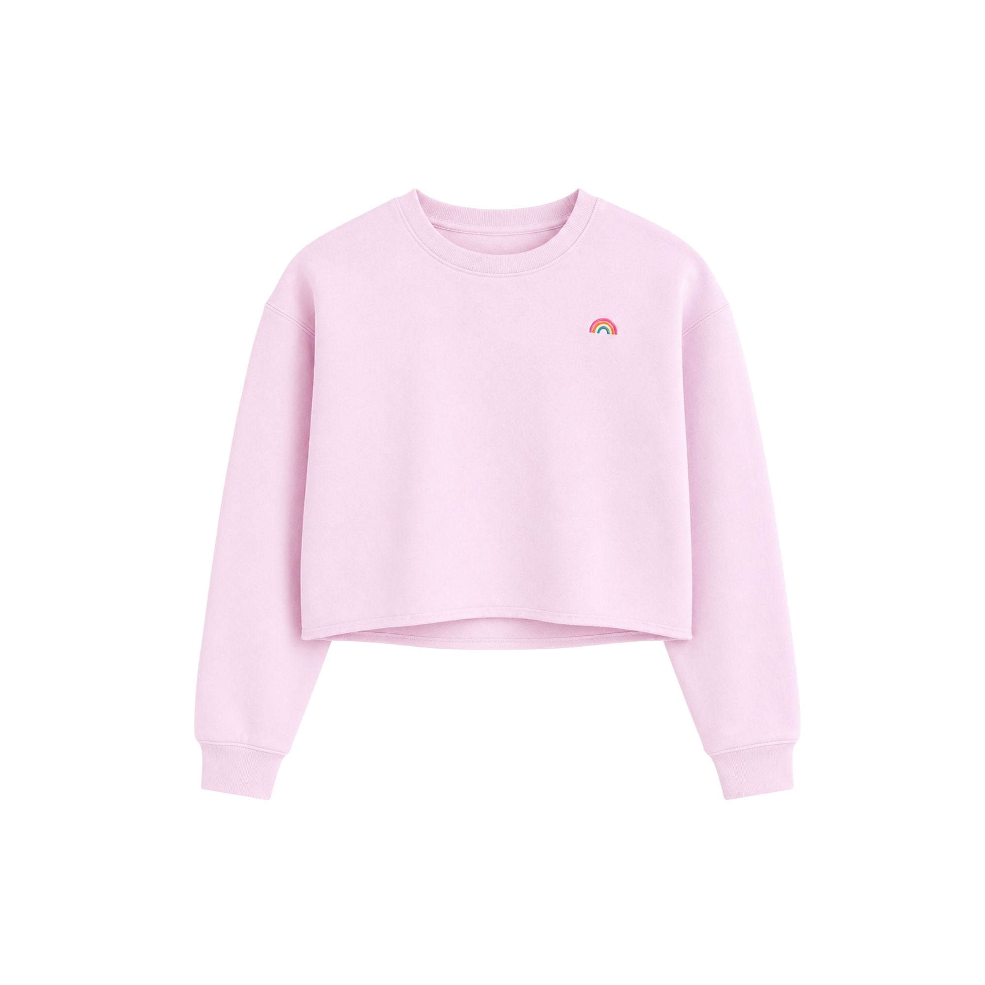Raw Hem Cropped Crewneck | Rose