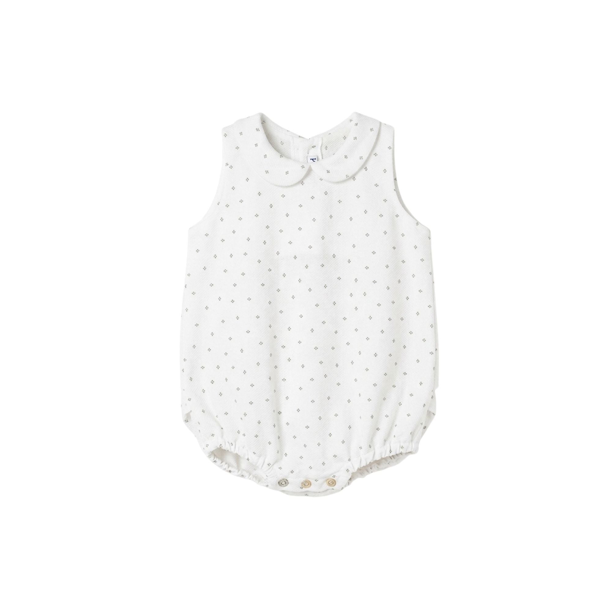 Piqué Romper | White