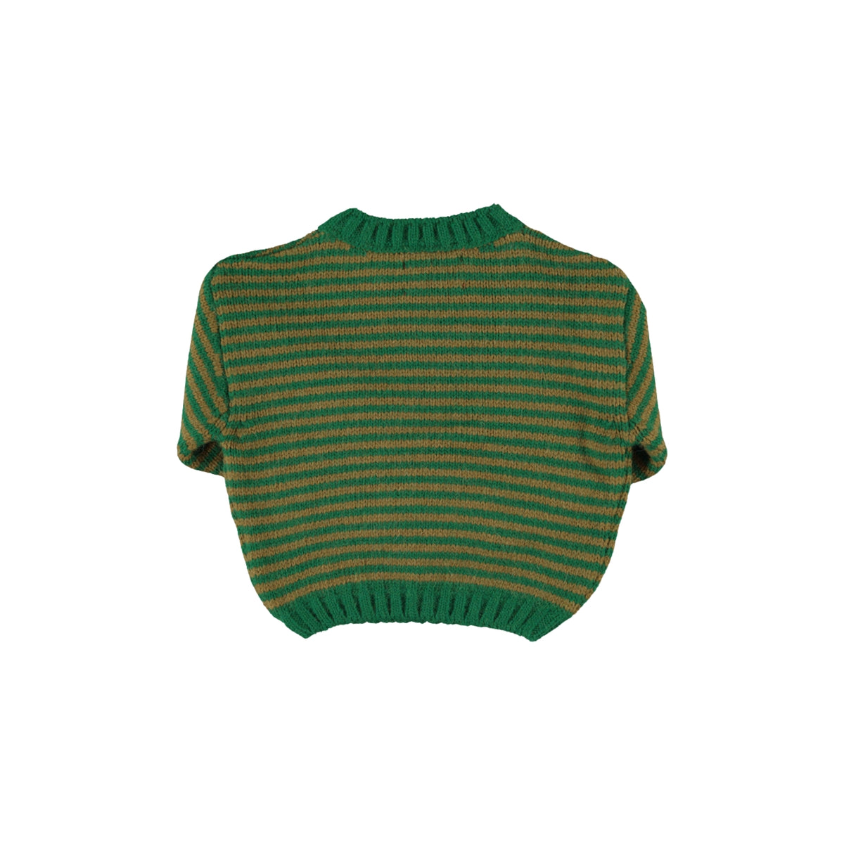 Knitted Sweater | Green & Brown Stripes
