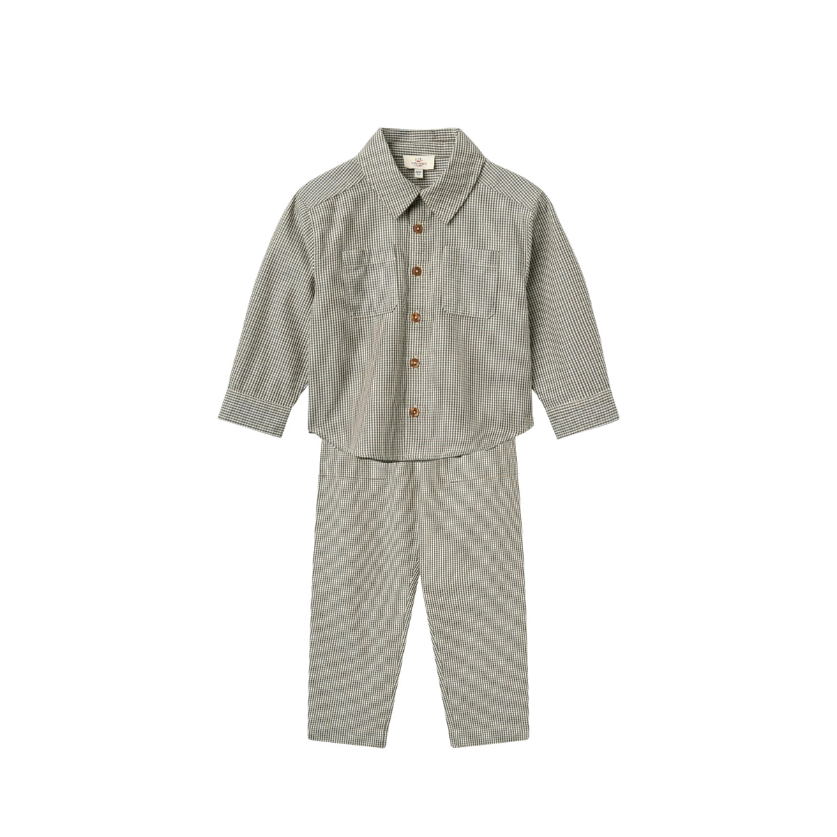 Checkered Shirt and Pant Set | Blue And Brown