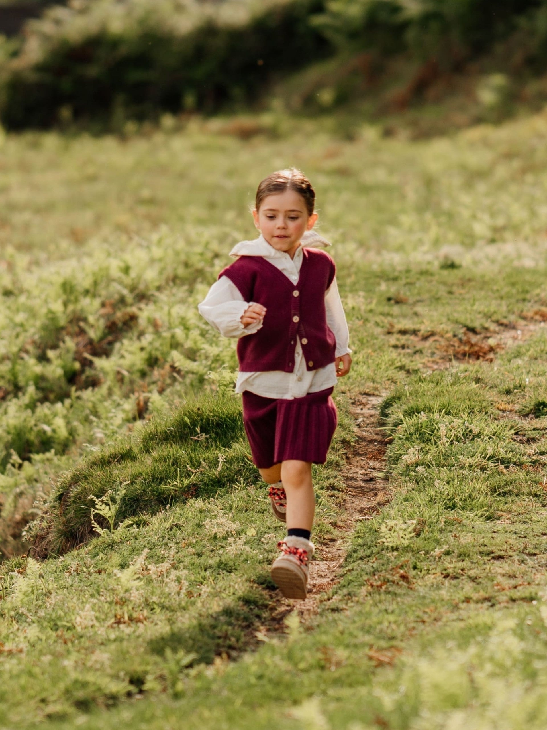 Knitted Vest & Skirt Set | Bordeaux
