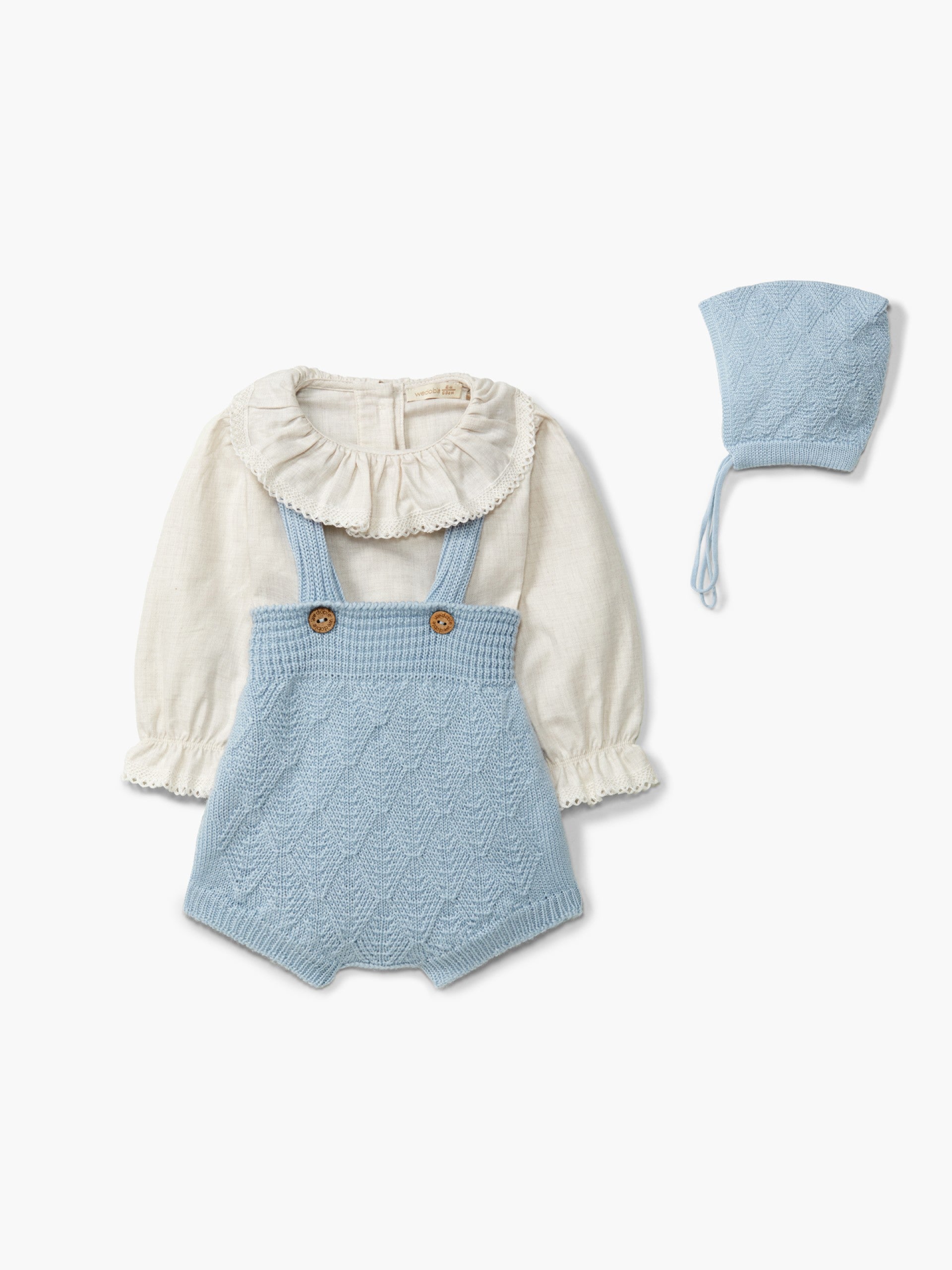 Twill Romper With Frill Detail | Pearl