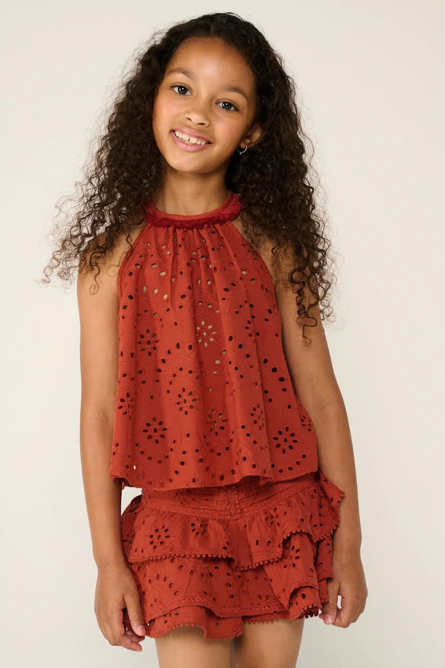 Cleo Top & Alizee Mini Skirt Set | Paprika