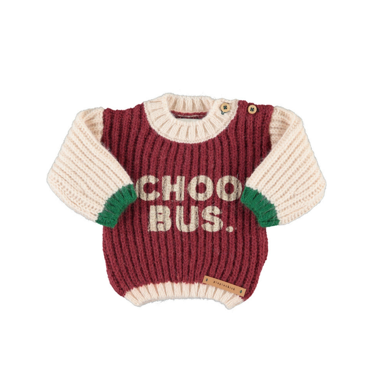 Knitted Sweater | Bordeaux & Ecru