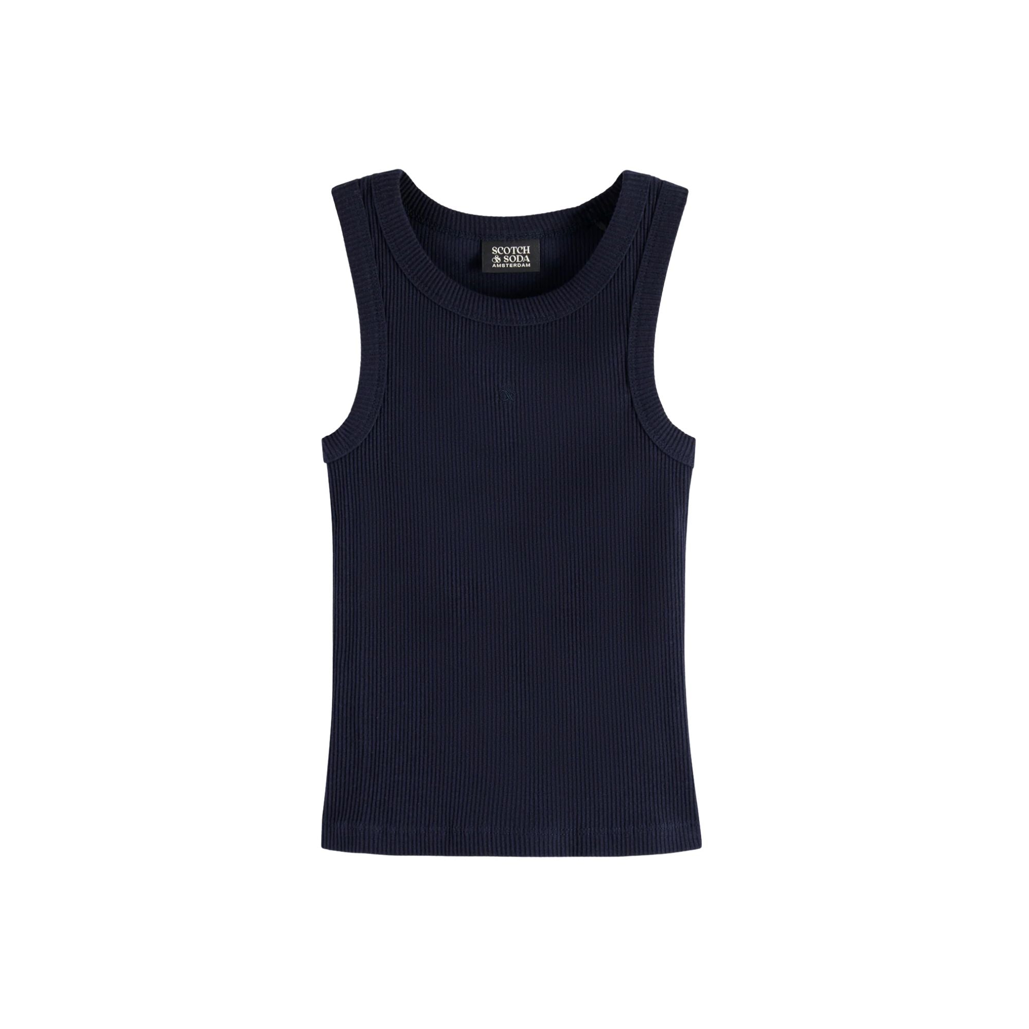 Ribbed Slim Tank Top | Sky Captain