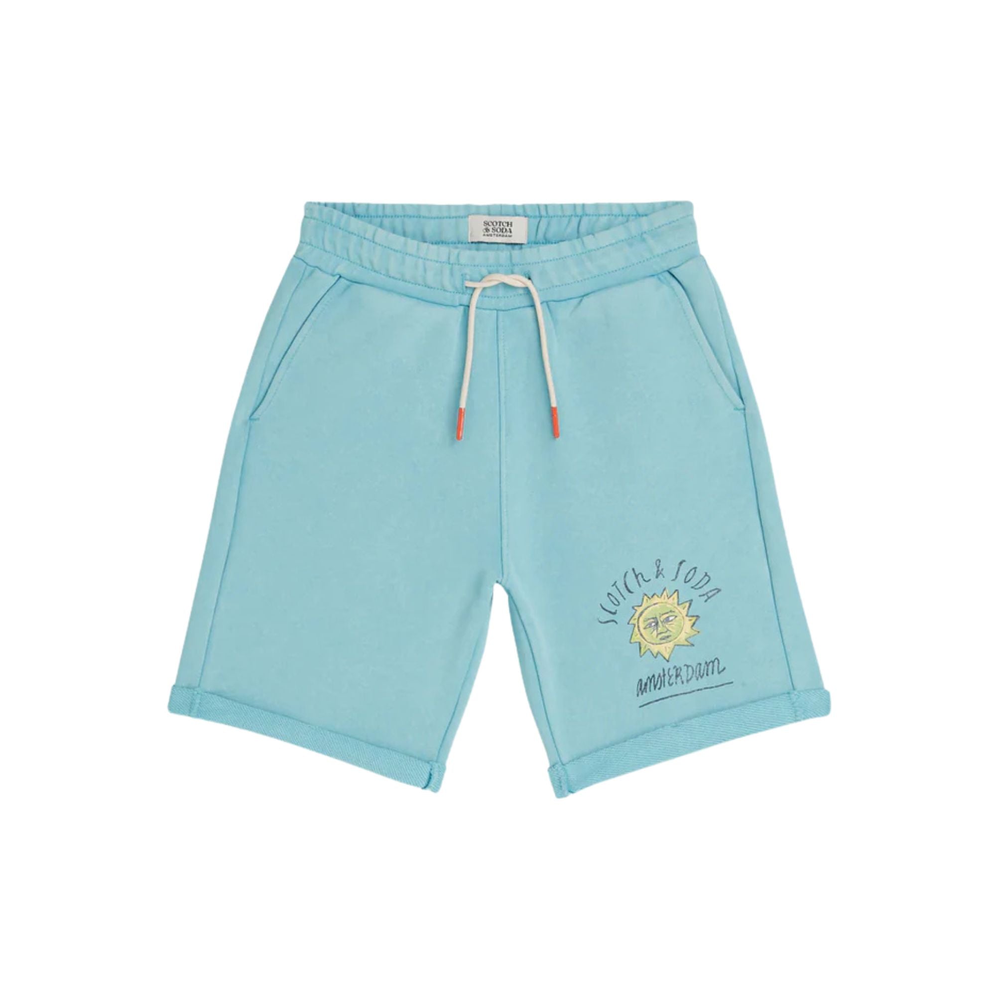 Artwork Relaxed Washed Sweatshorts | Milky Blue
