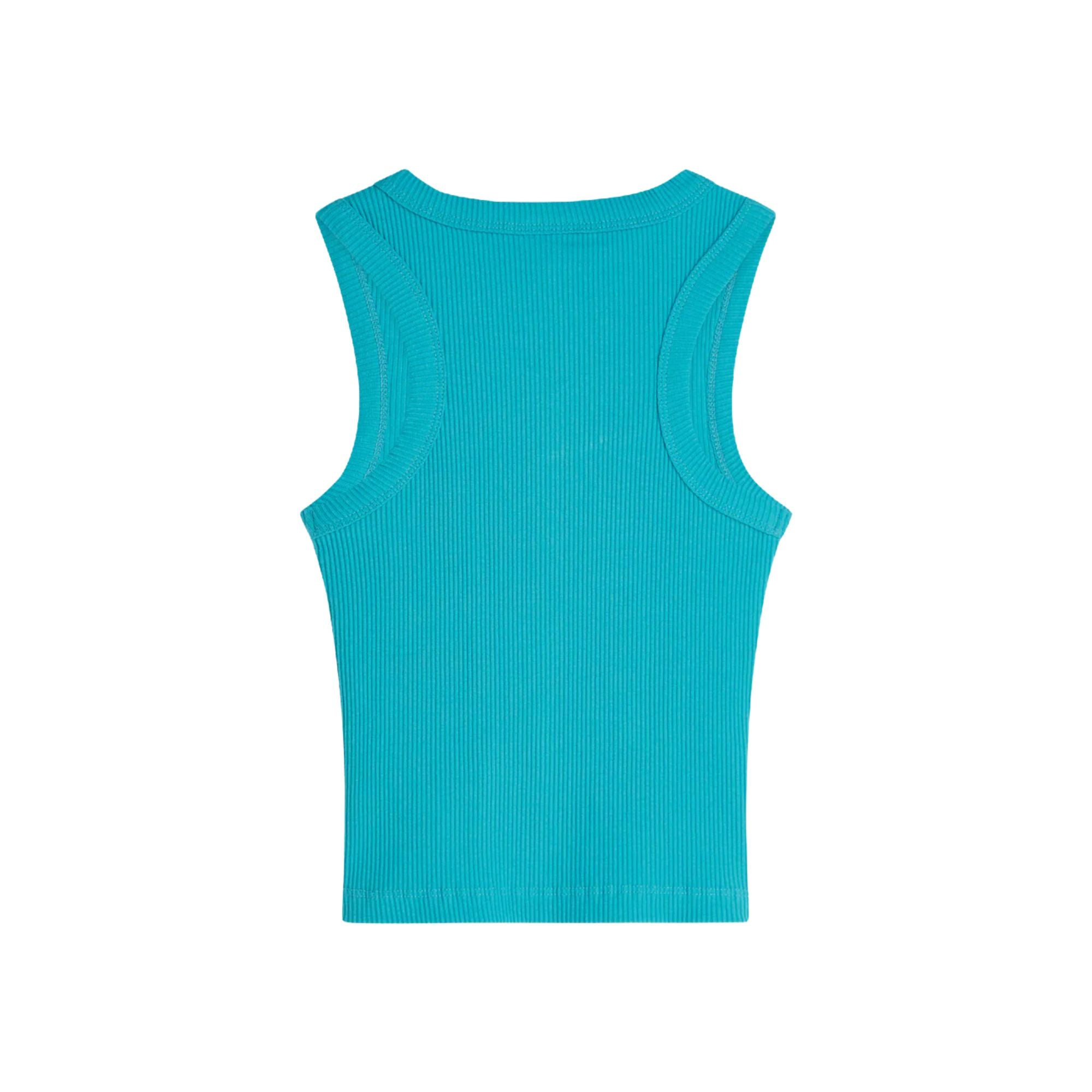 Ribbed Slim Tank Top | Tahitian Teal